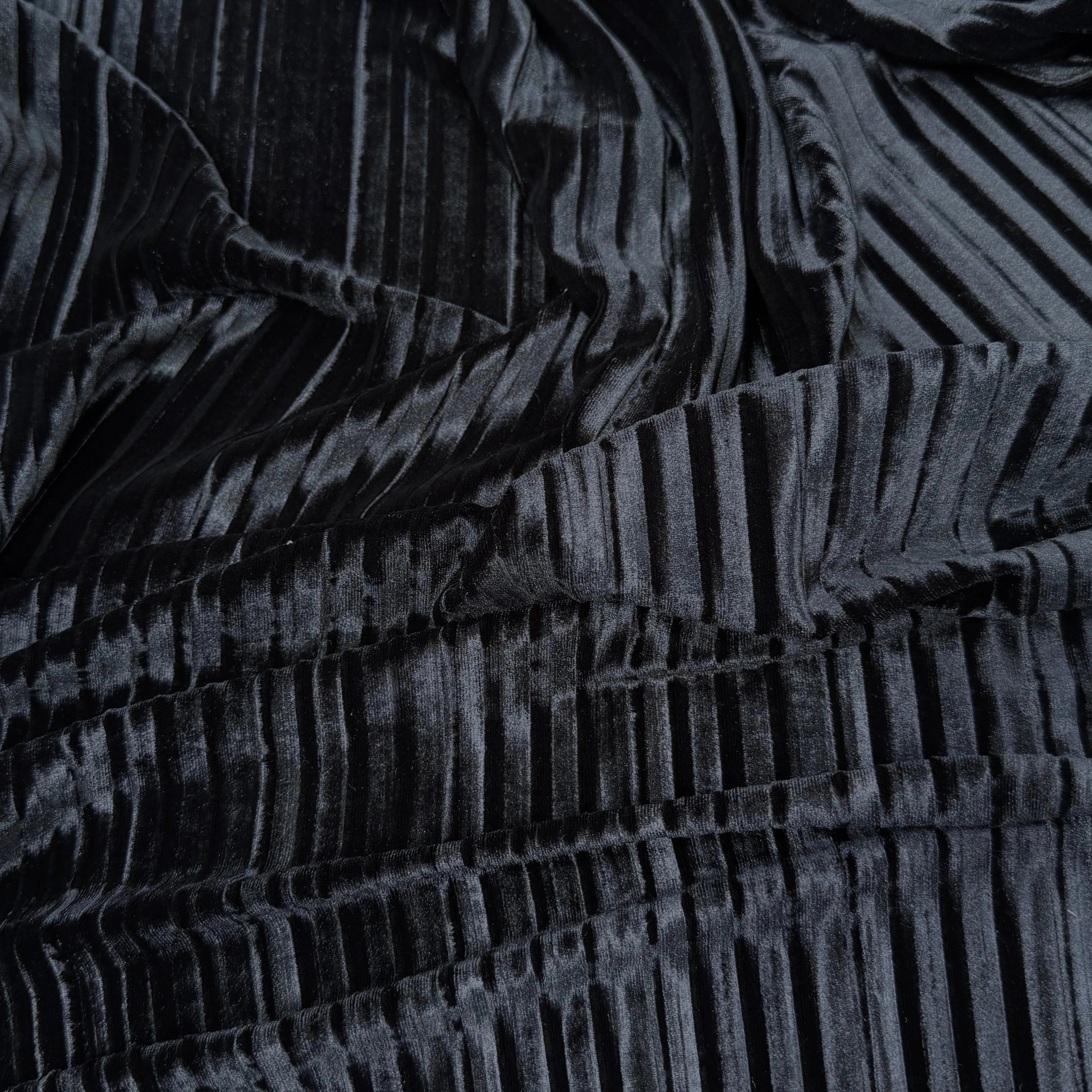 VELOURS PLISSÉ DEEP BLACK - My Little Coupon