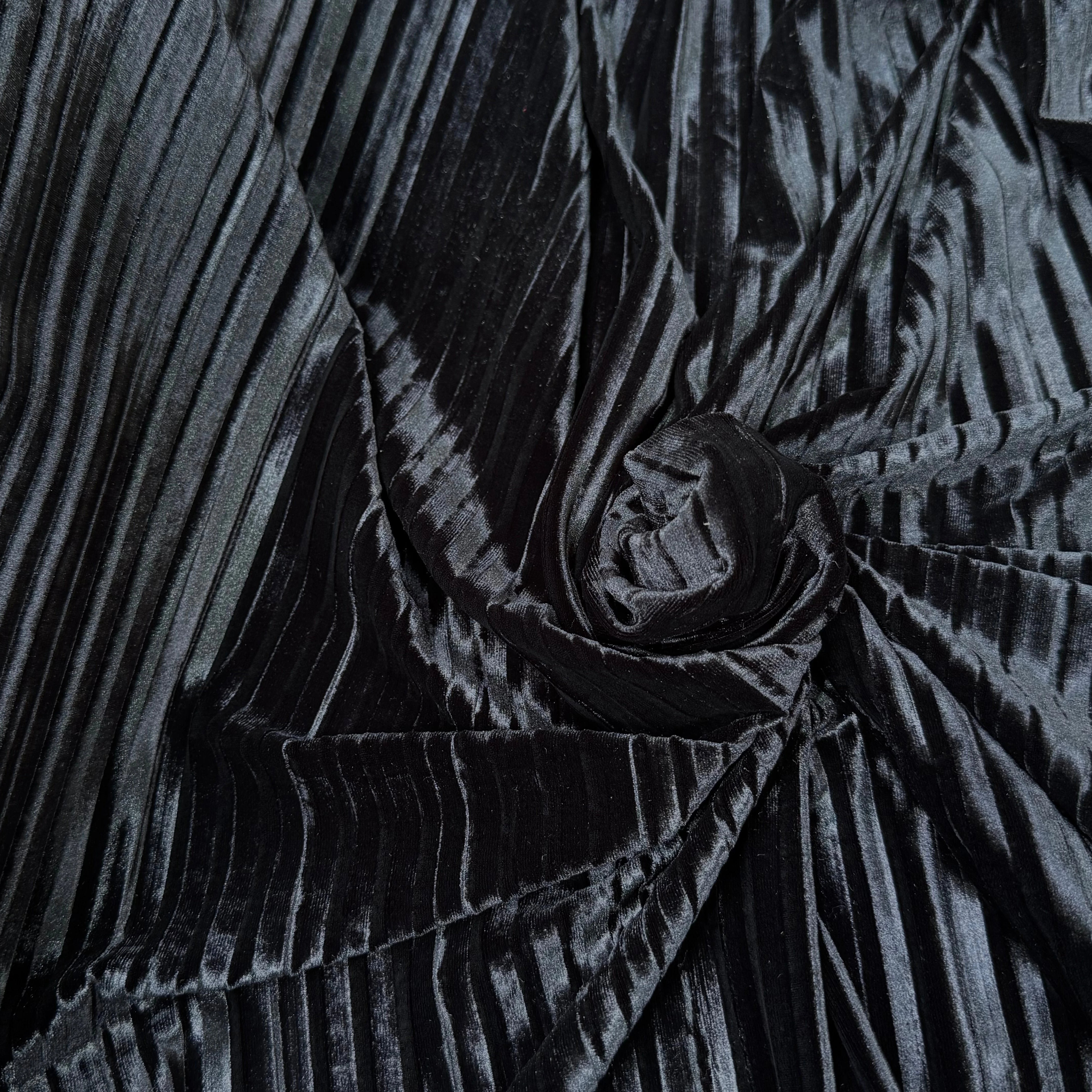 VELOURS PLISSÉ DEEP BLACK - My Little Coupon