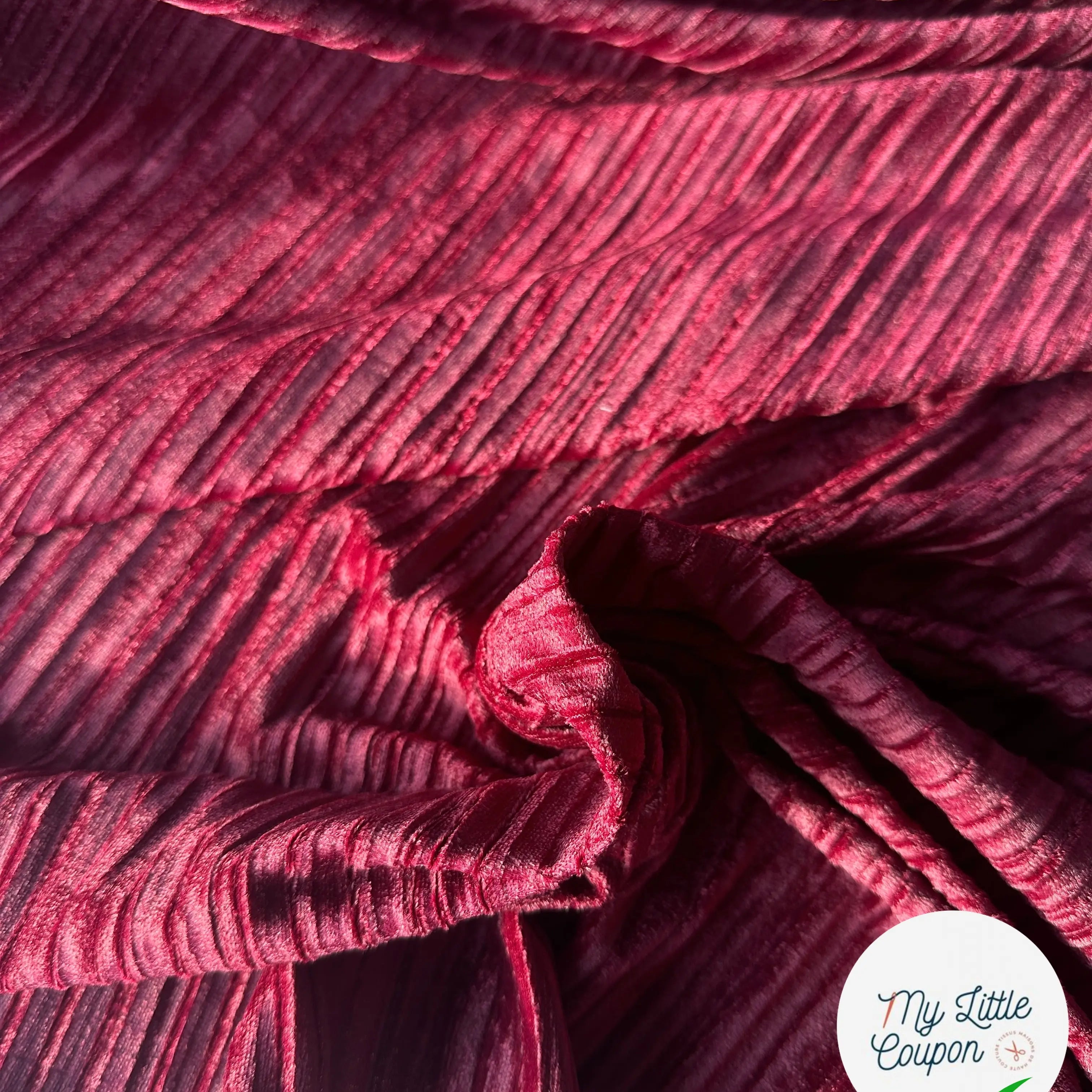 VELOURS PLISSÉ ROUGE LIE DE VIN MLC INTERN
