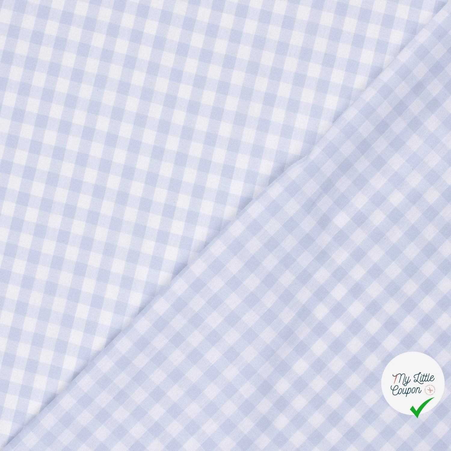 VICHY CARREAUX MOYENS COTON BLEU BÉBÉ - My Little Coupon