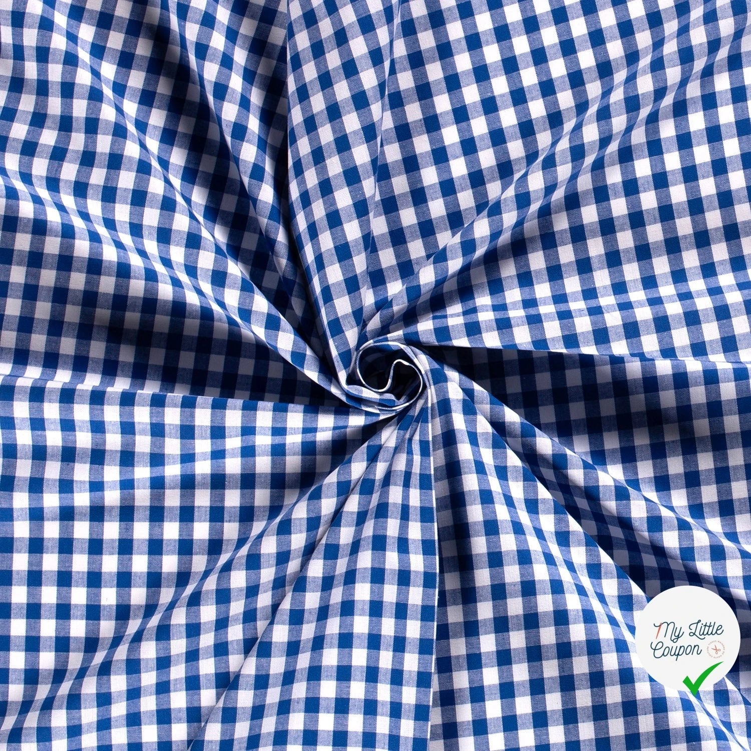 VICHY CARREAUX MOYENS COTON COBALT - My Little Coupon