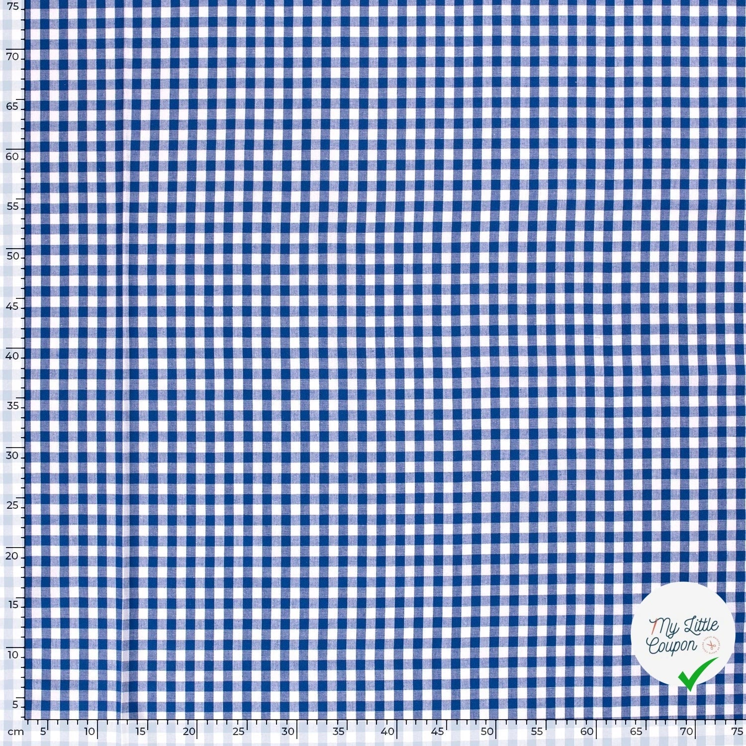 VICHY CARREAUX MOYENS COTON COBALT - My Little Coupon