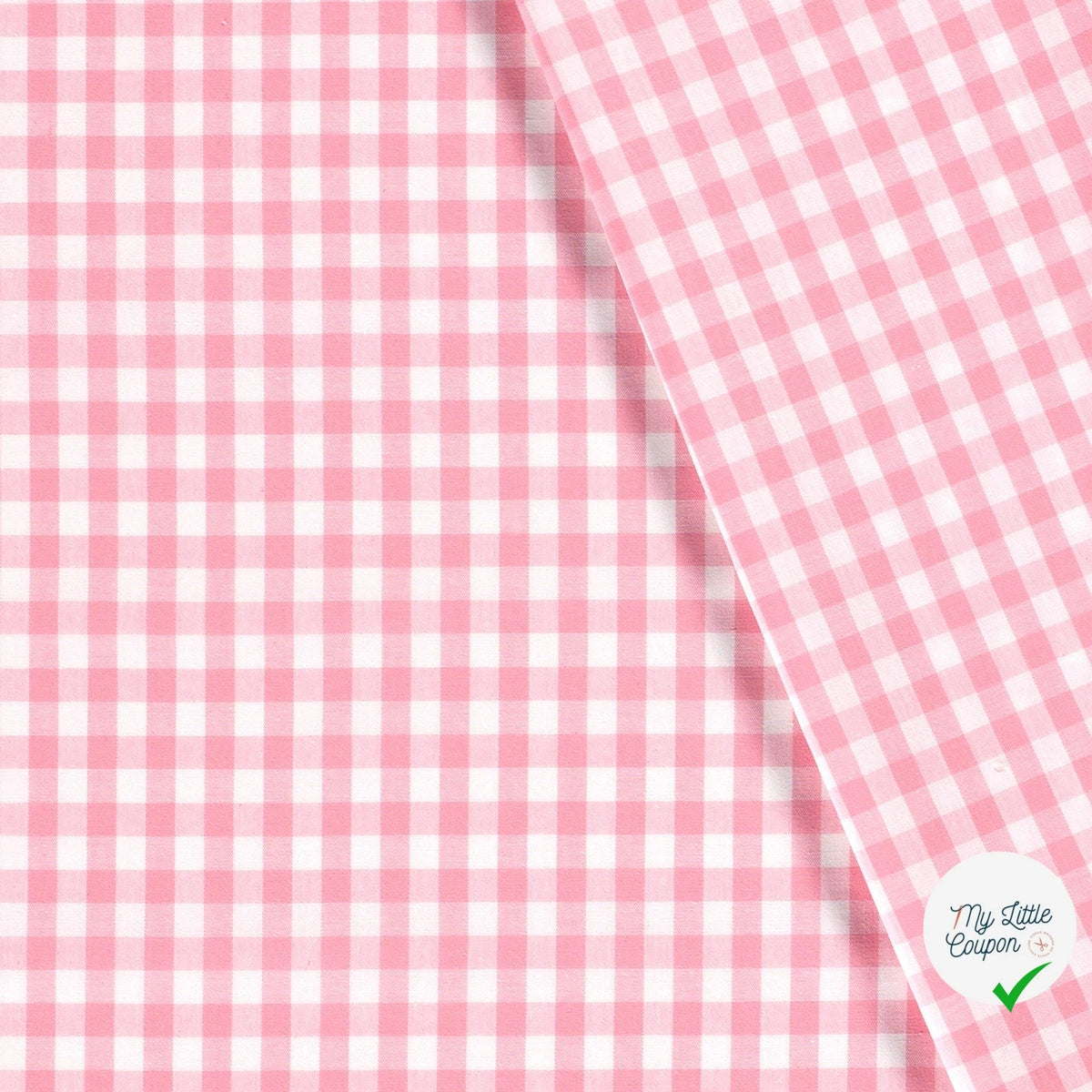 VICHY CARREAUX MOYENS COTON ROSE CLAIR - My Little Coupon