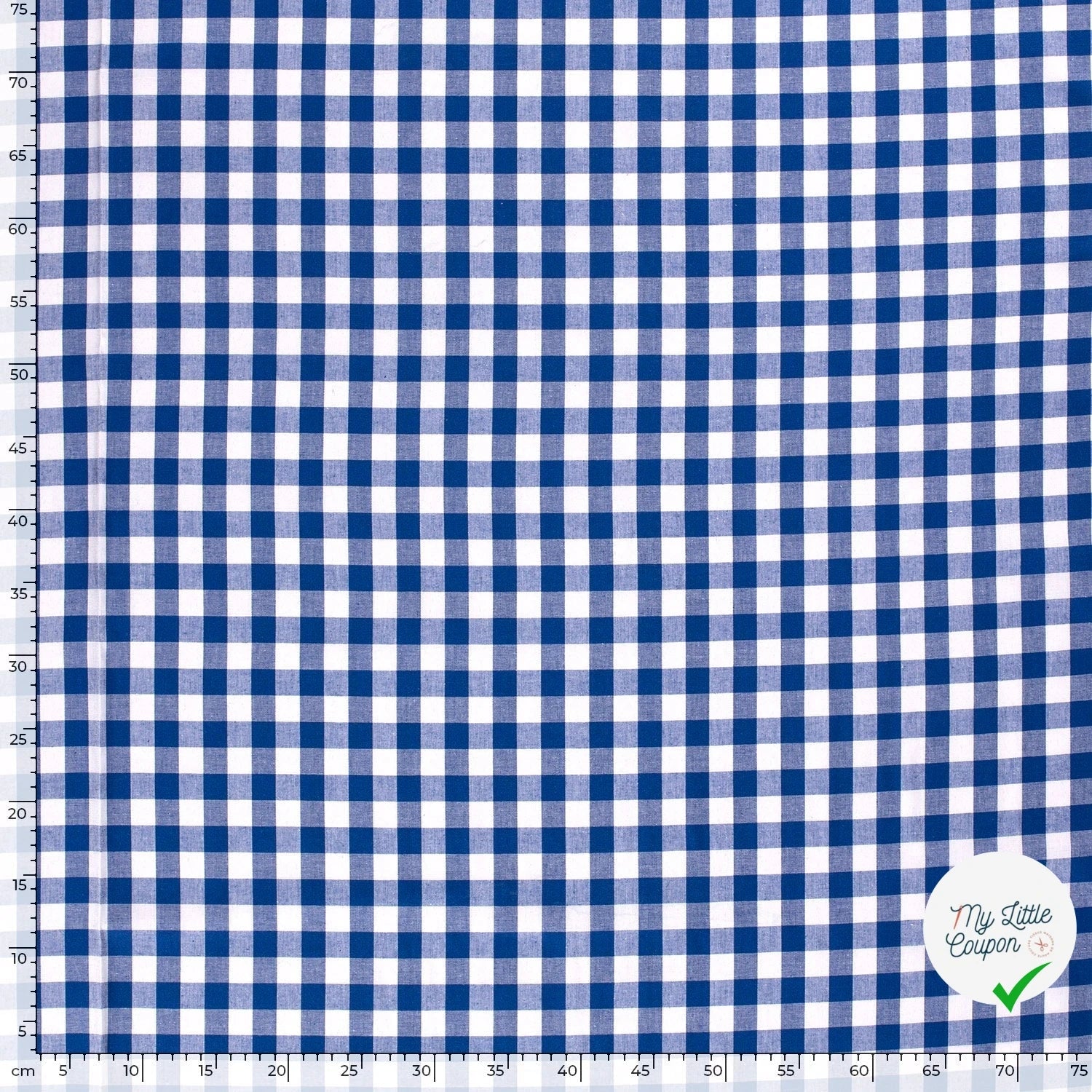 VICHY GROS CARREAUX COTON COBALT - My Little Coupon