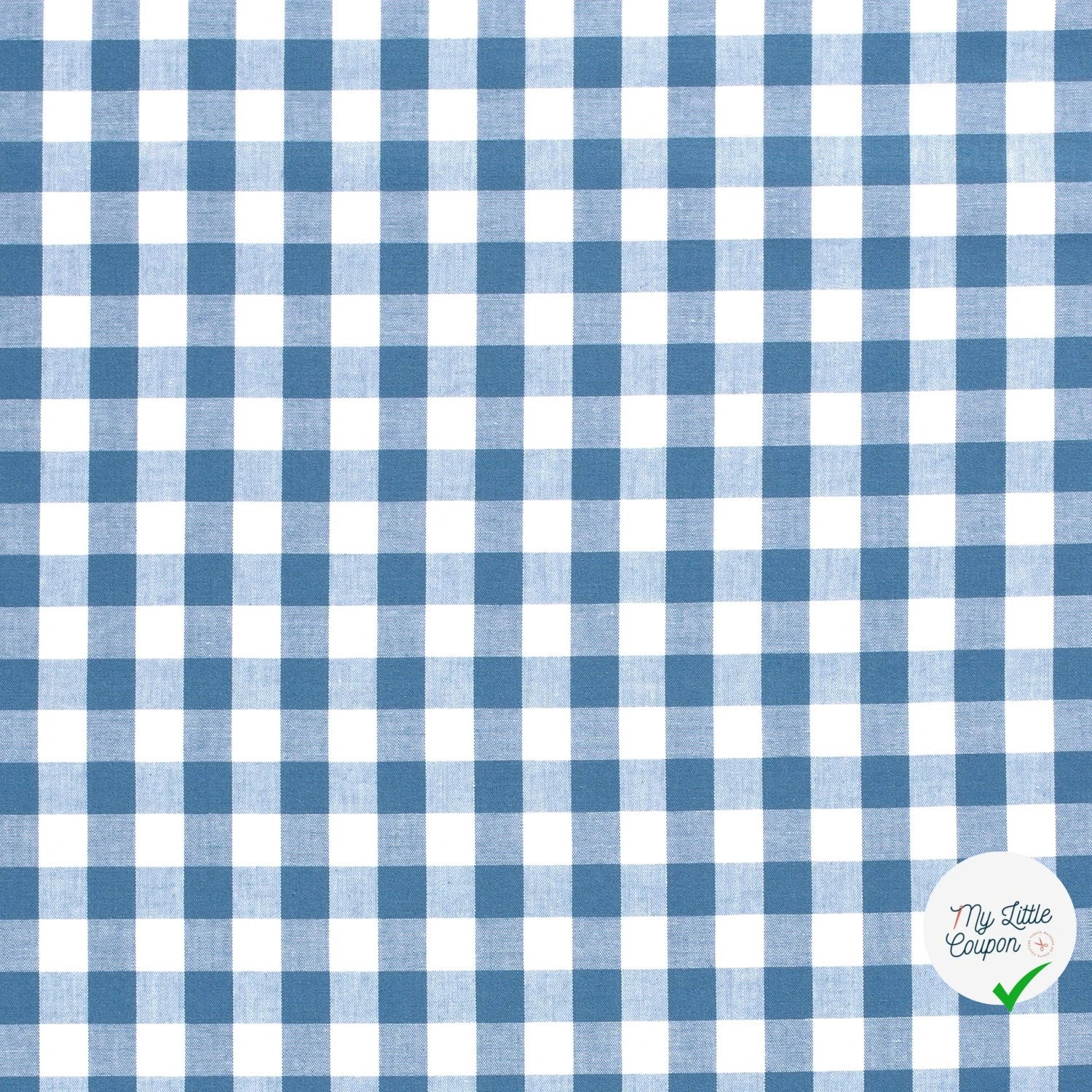 VICHY GROS CARREAUX COTON INDIGO - My Little Coupon