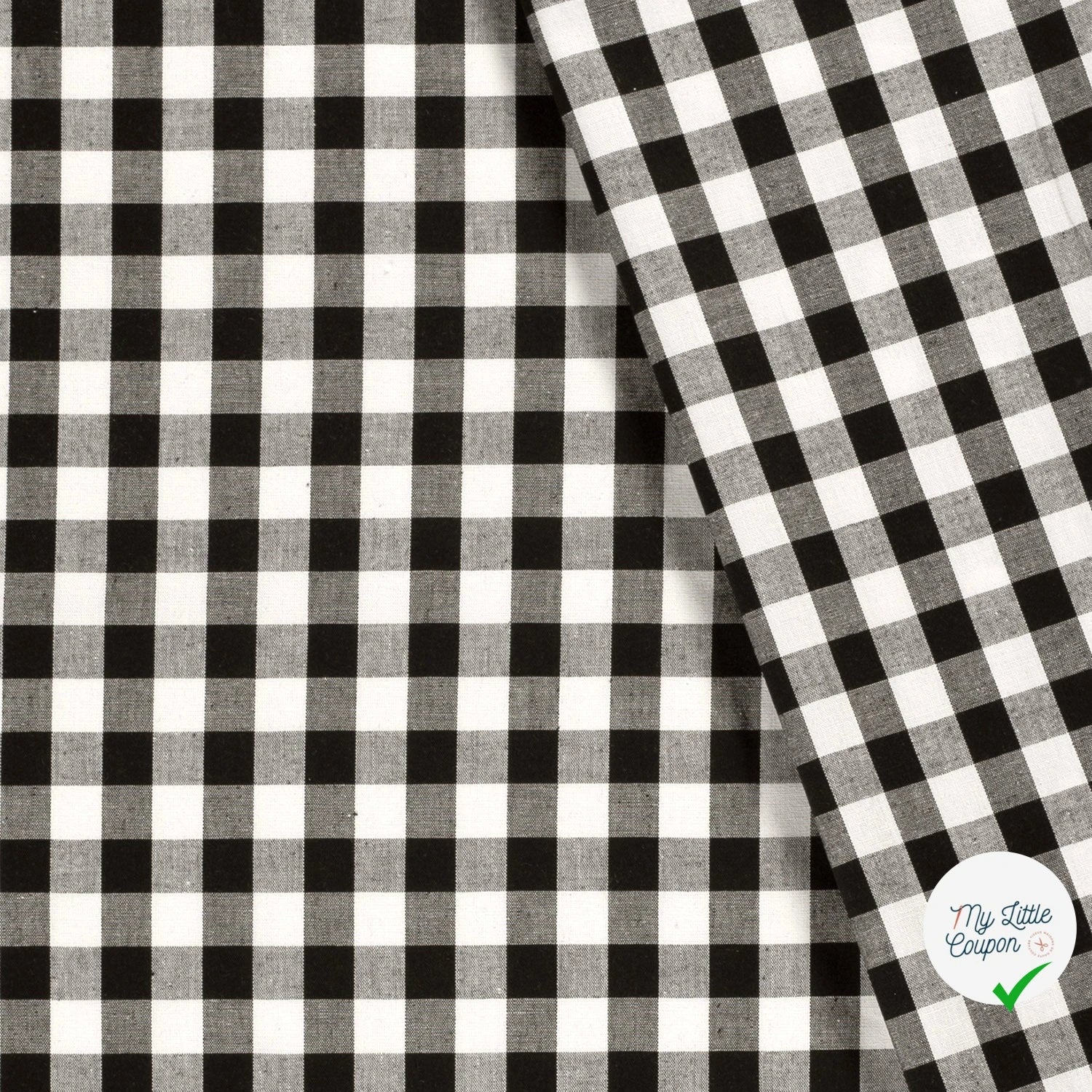 VICHY GROS CARREAUX COTON NOIR - My Little Coupon
