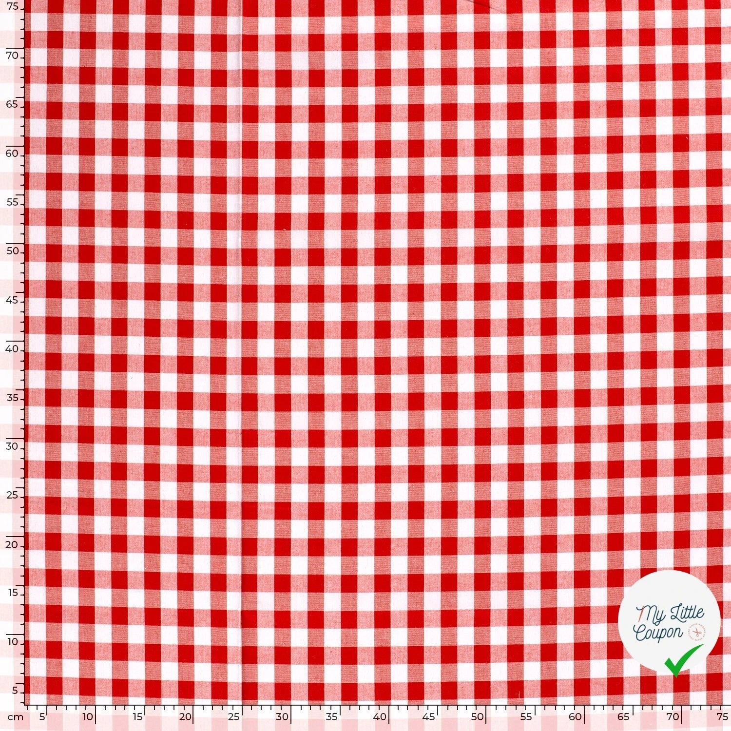 VICHY GROS CARREAUX COTON ROUGE - My Little Coupon