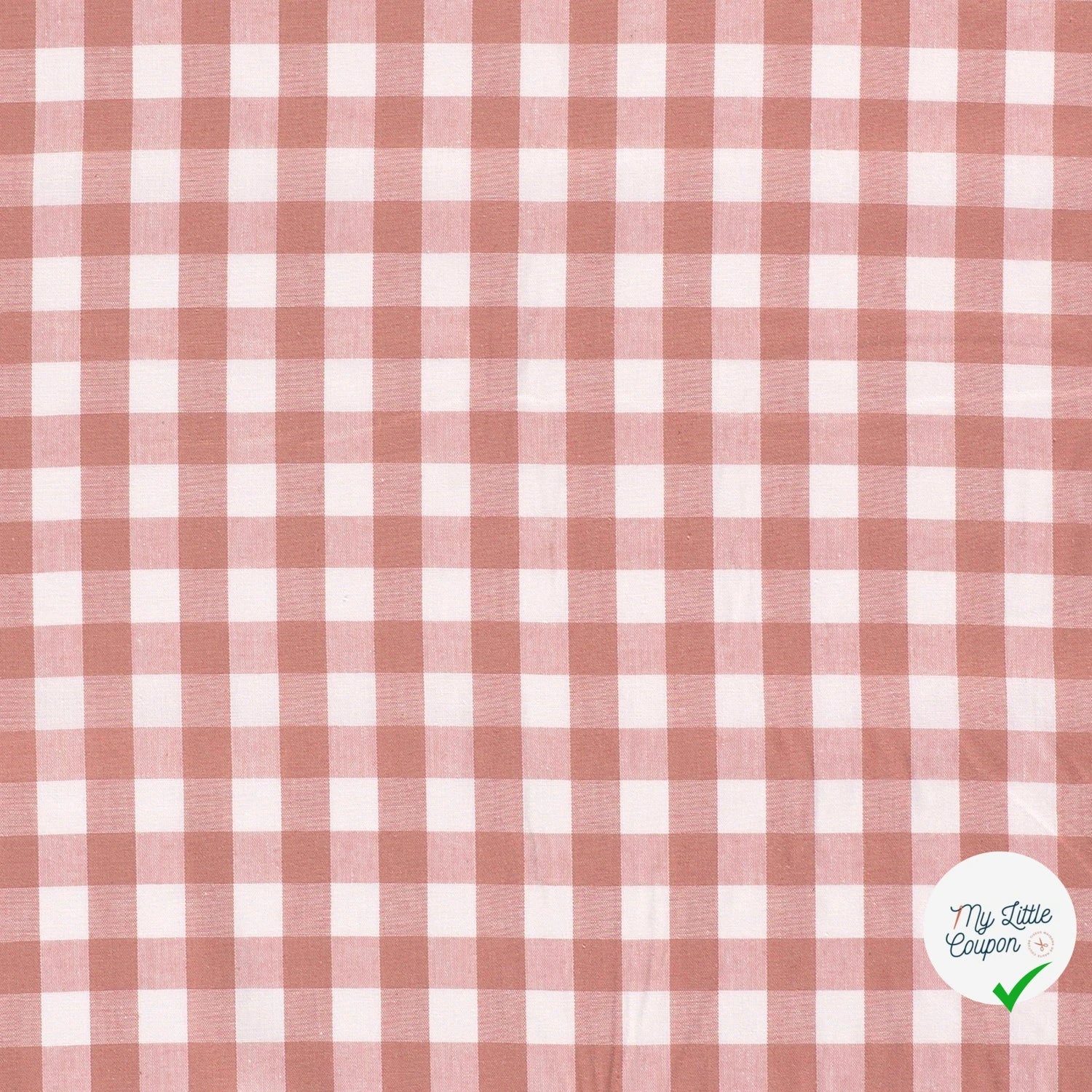VICHY GROS CARREAUX COTON VIEUX ROSE - My Little Coupon