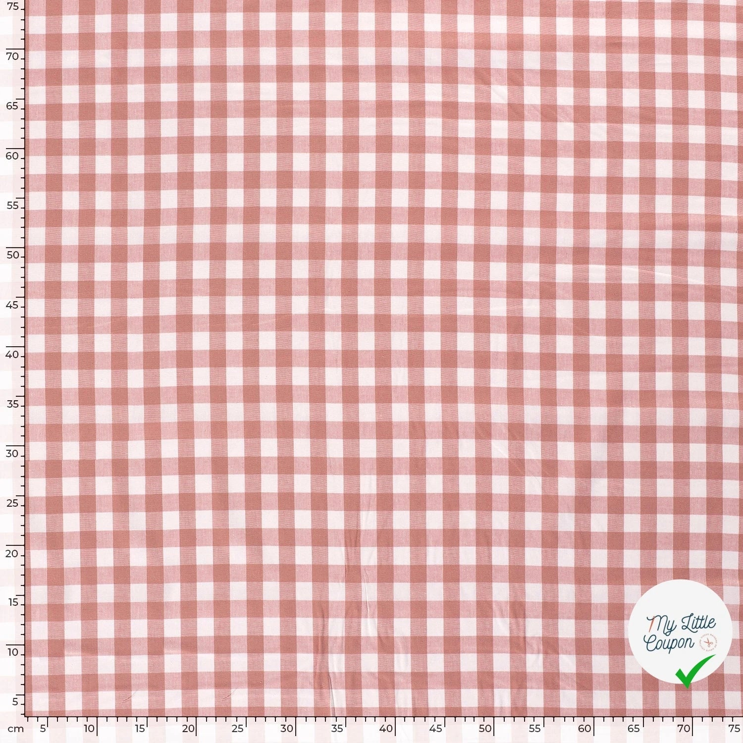 VICHY GROS CARREAUX COTON VIEUX ROSE - My Little Coupon