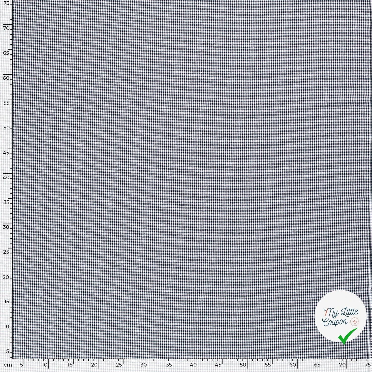 VICHY MINI CARREAUX COTON BLEU MARINE - My Little Coupon