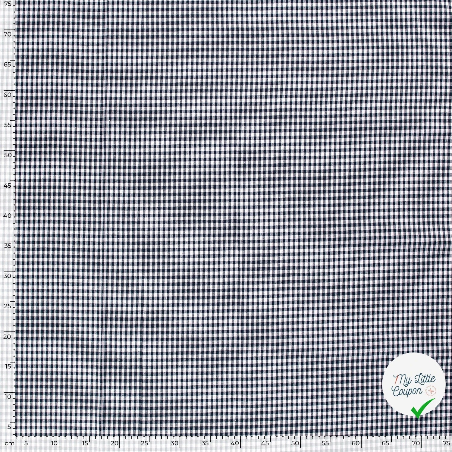 VICHY PETITS CARREAUX COTON BLEU MARINE - My Little Coupon