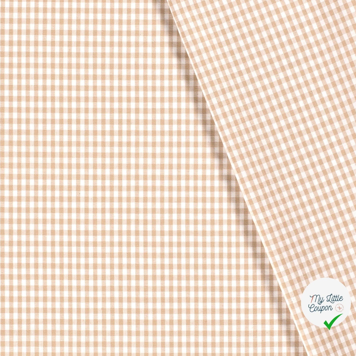 VICHY PETITS CARREAUX COTON CAMEL - My Little Coupon