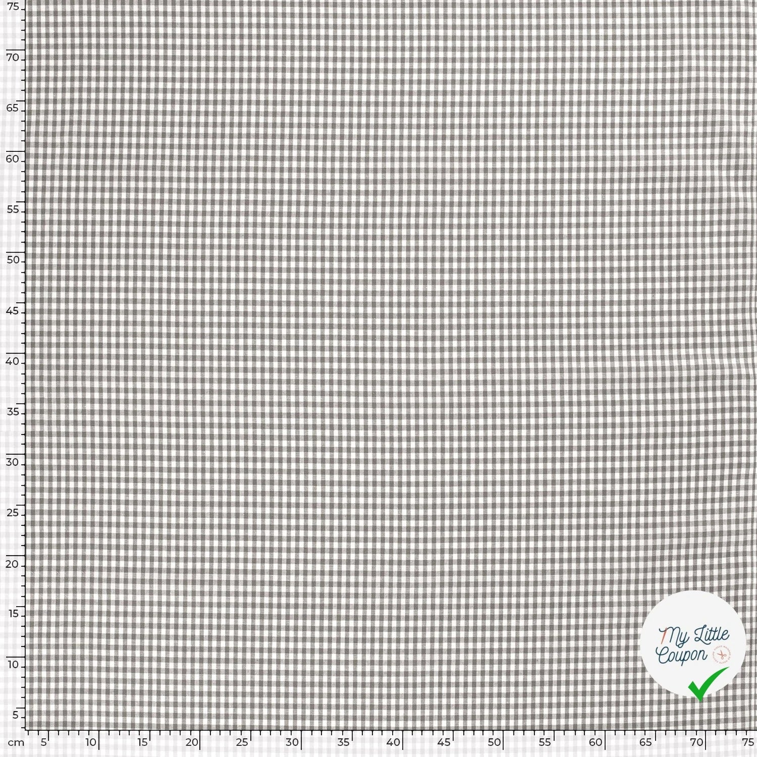 VICHY PETITS CARREAUX COTON GRIS FONCÉ - My Little Coupon