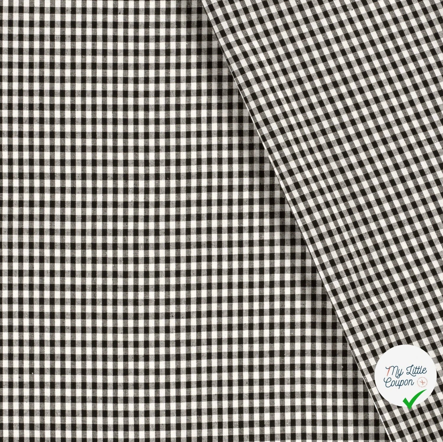 VICHY PETITS CARREAUX COTON NOIR - My Little Coupon