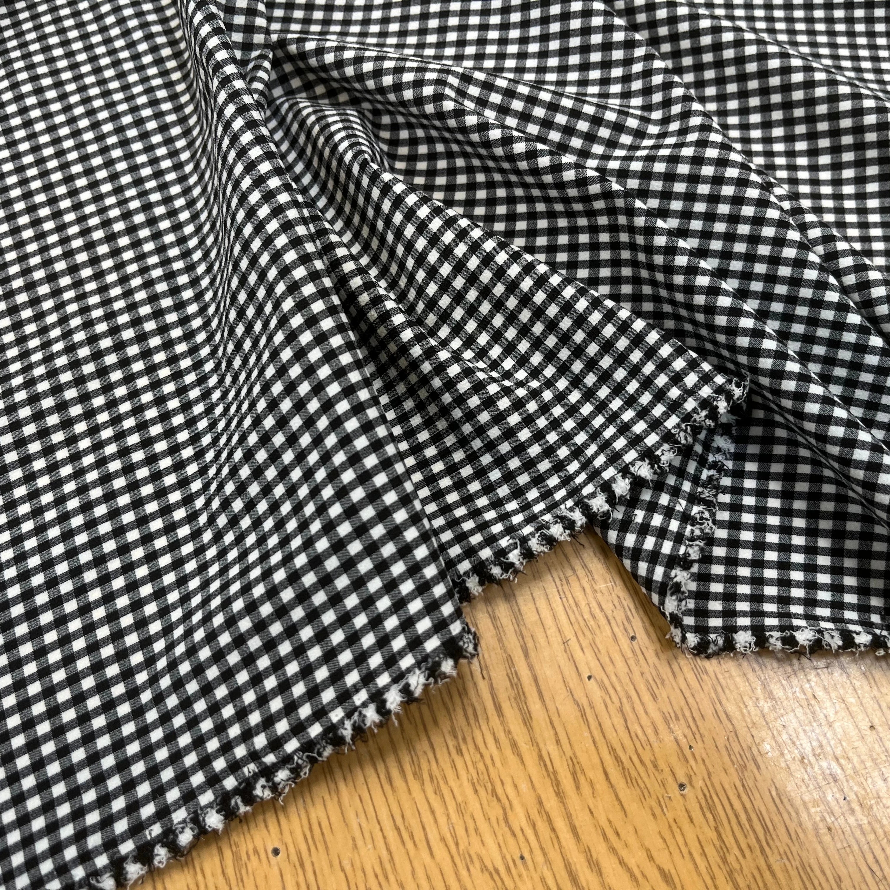 VICHY STRETCH NOIR ET BLANC 100% POLYESTER - My Little Coupon