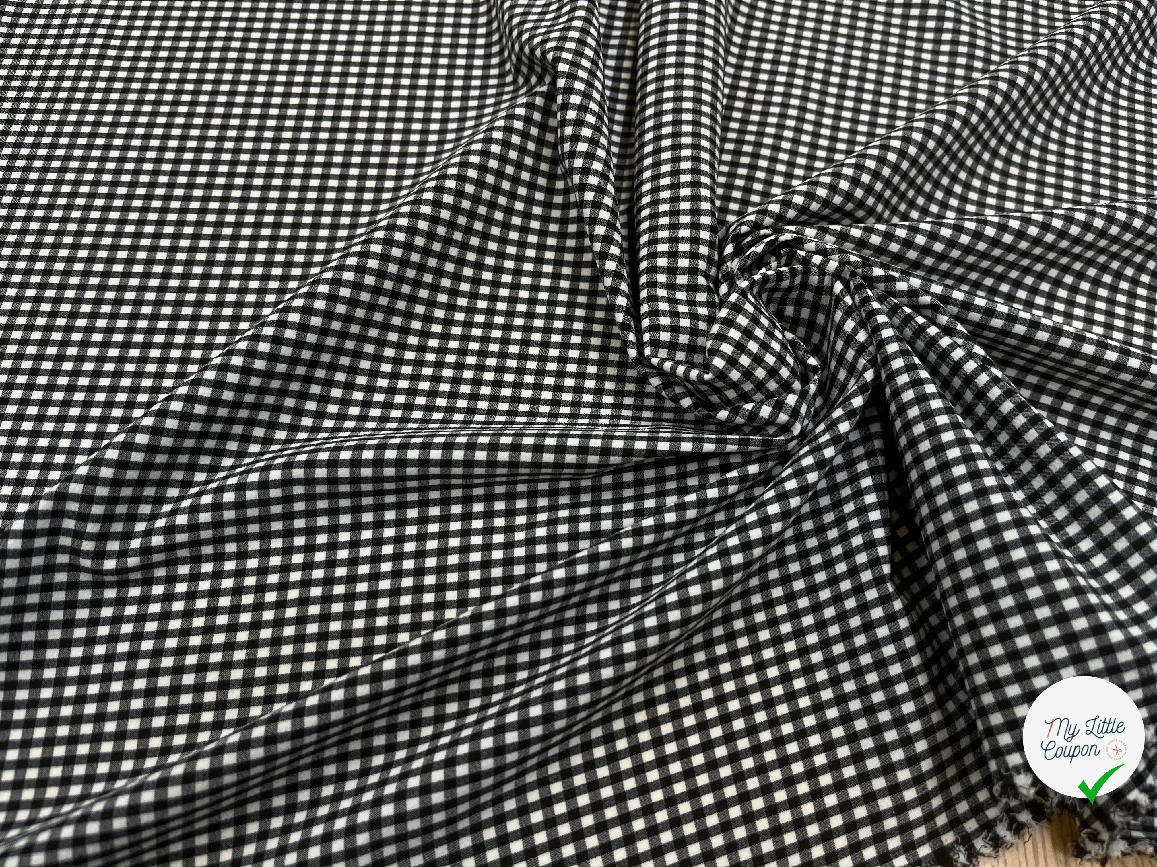 VICHY STRETCH NOIR ET BLANC 100% POLYESTER - My Little Coupon