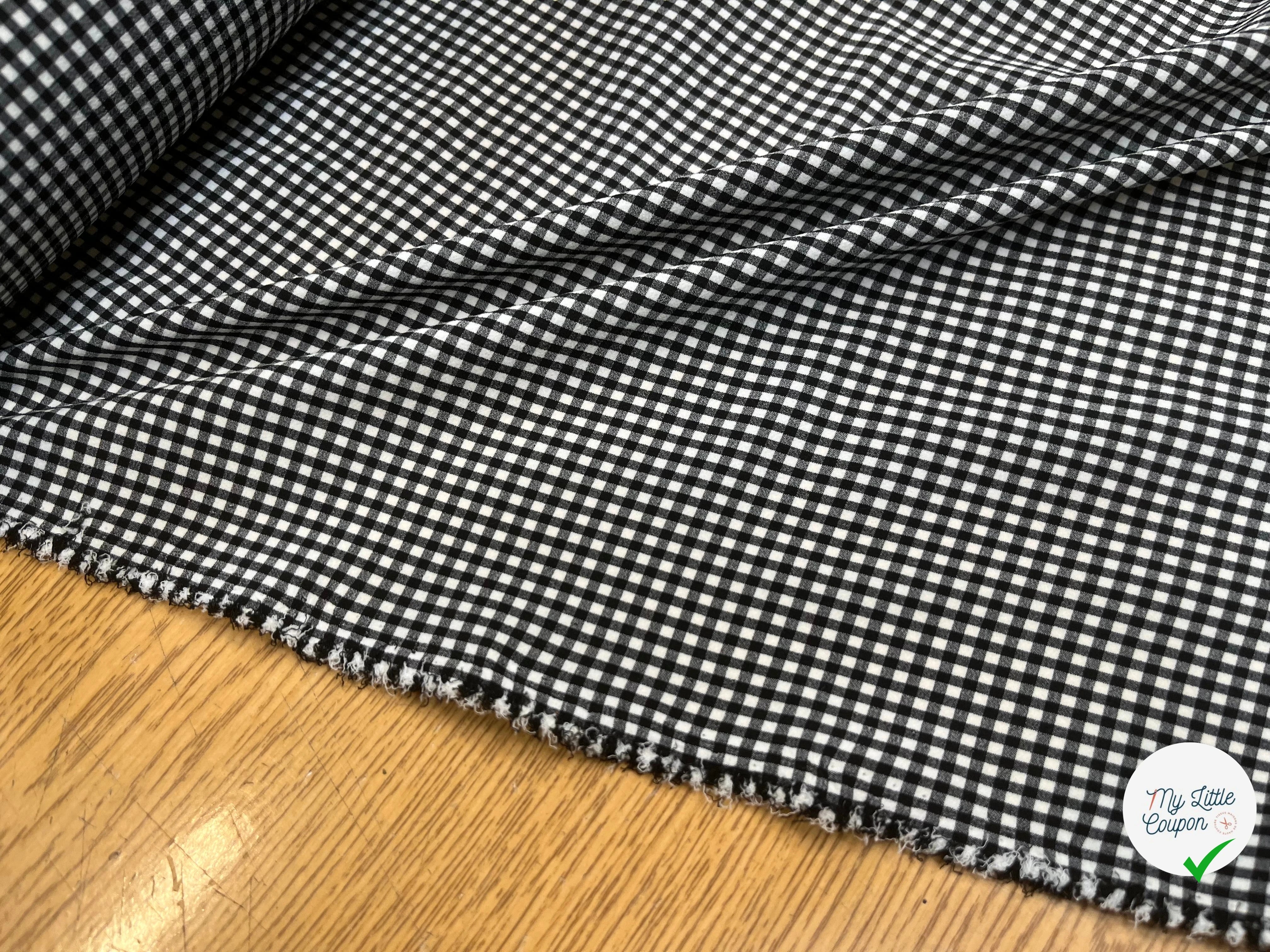 VICHY STRETCH NOIR ET BLANC 100% POLYESTER - My Little Coupon