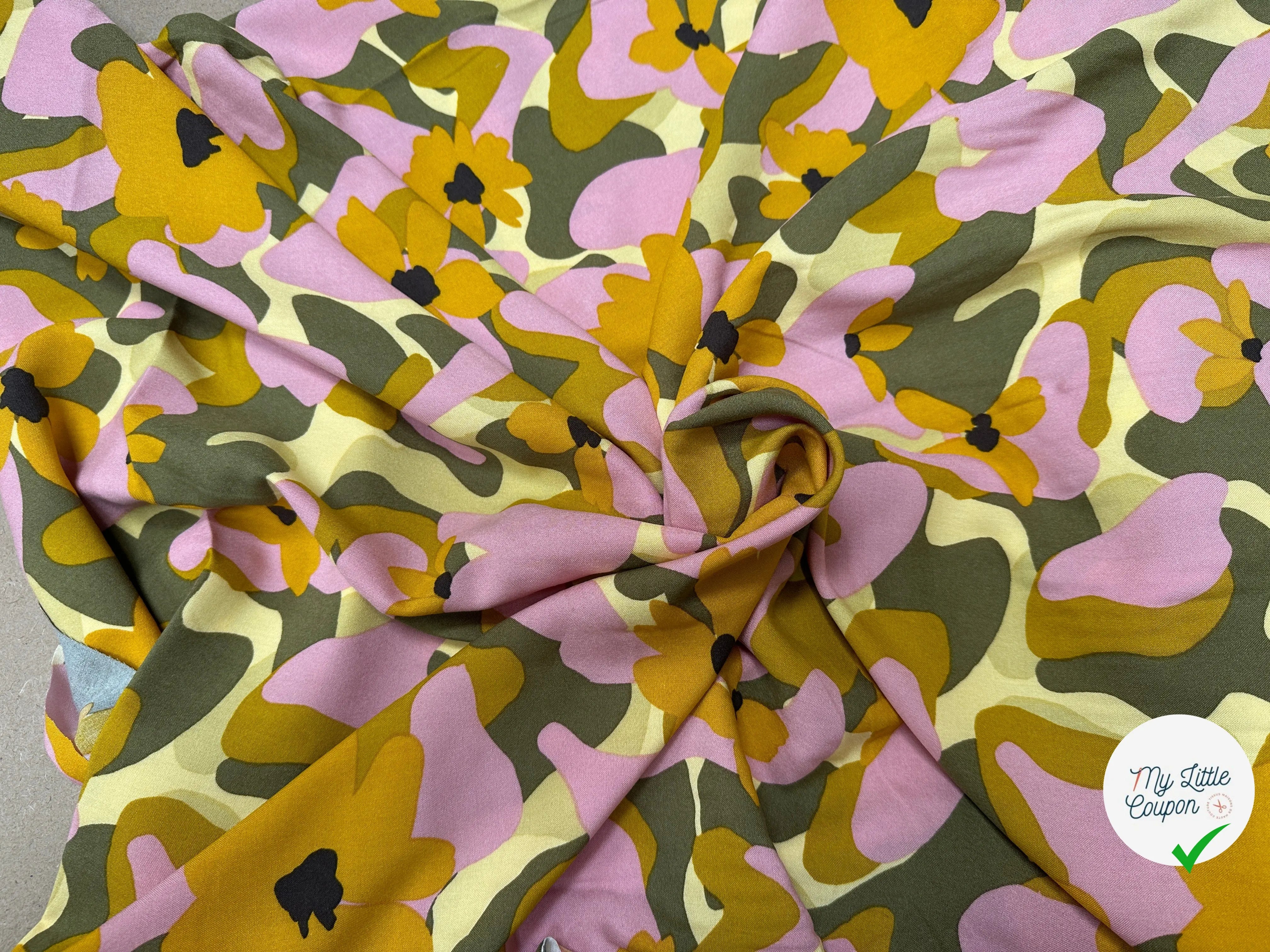 VISCOSE AIMEE VERT / JAUNE - My Little Coupon