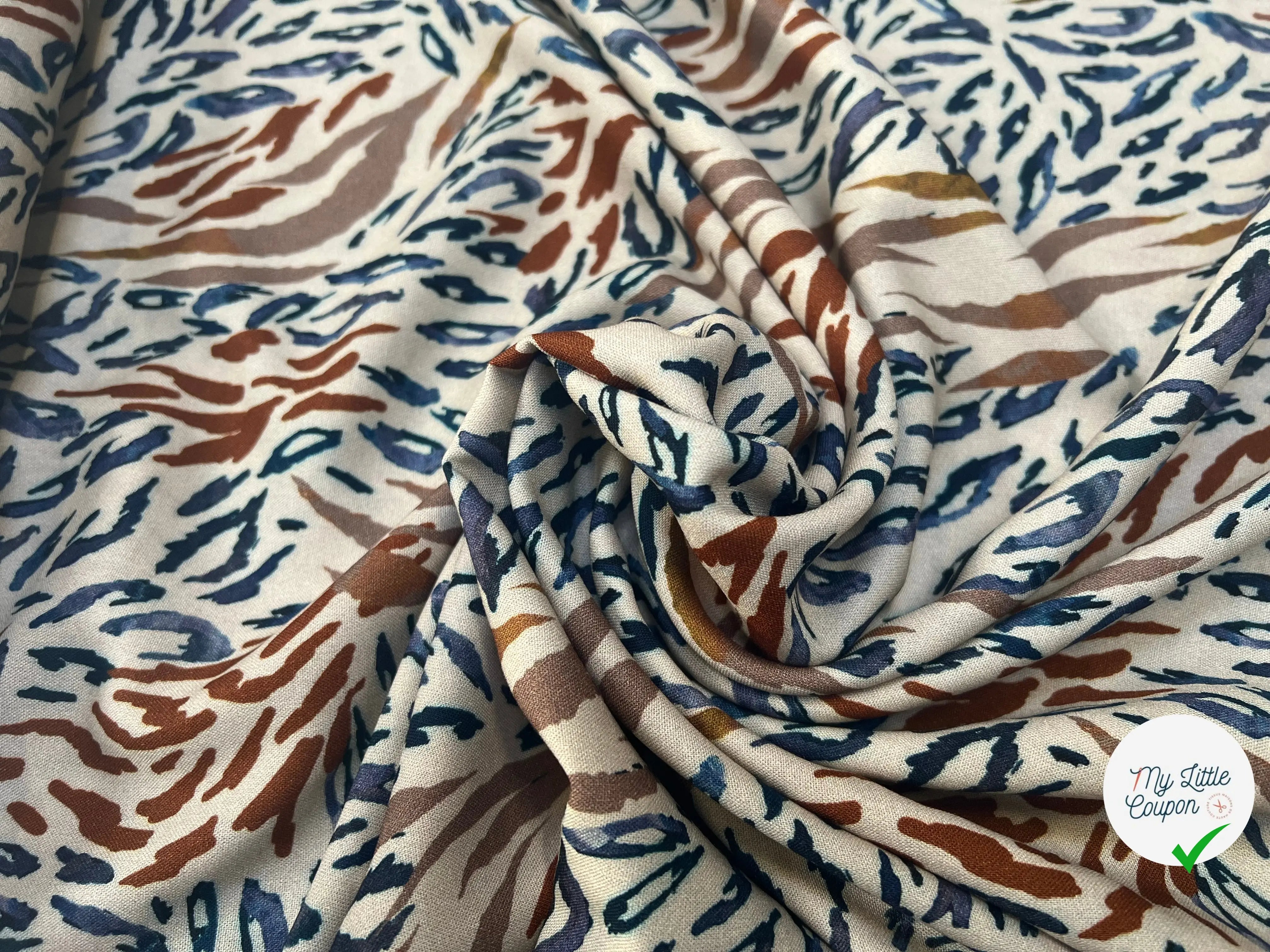 VISCOSE BAGHEERA ECRU / MARRON - My Little Coupon