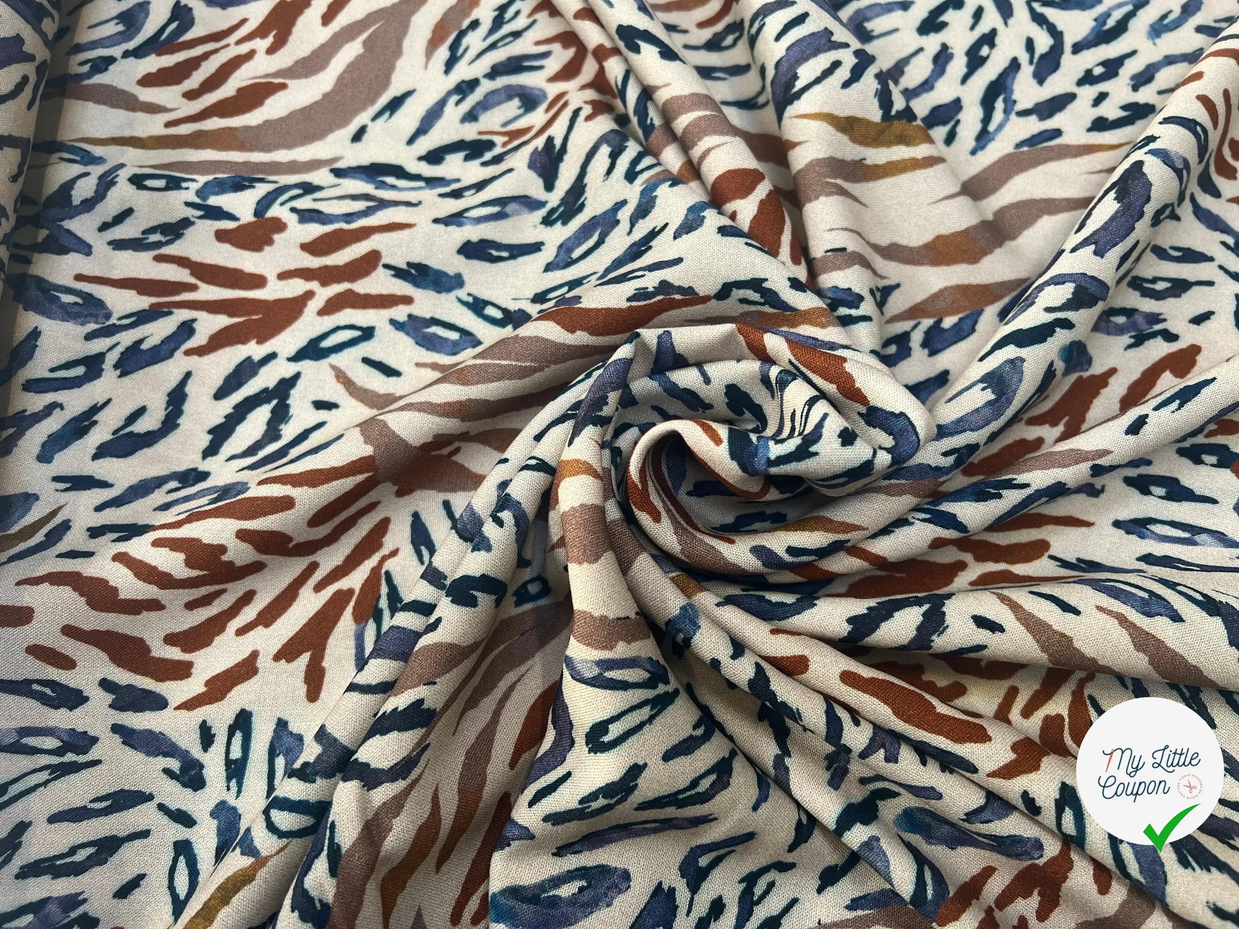 VISCOSE BAGHEERA ECRU / MARRON - My Little Coupon