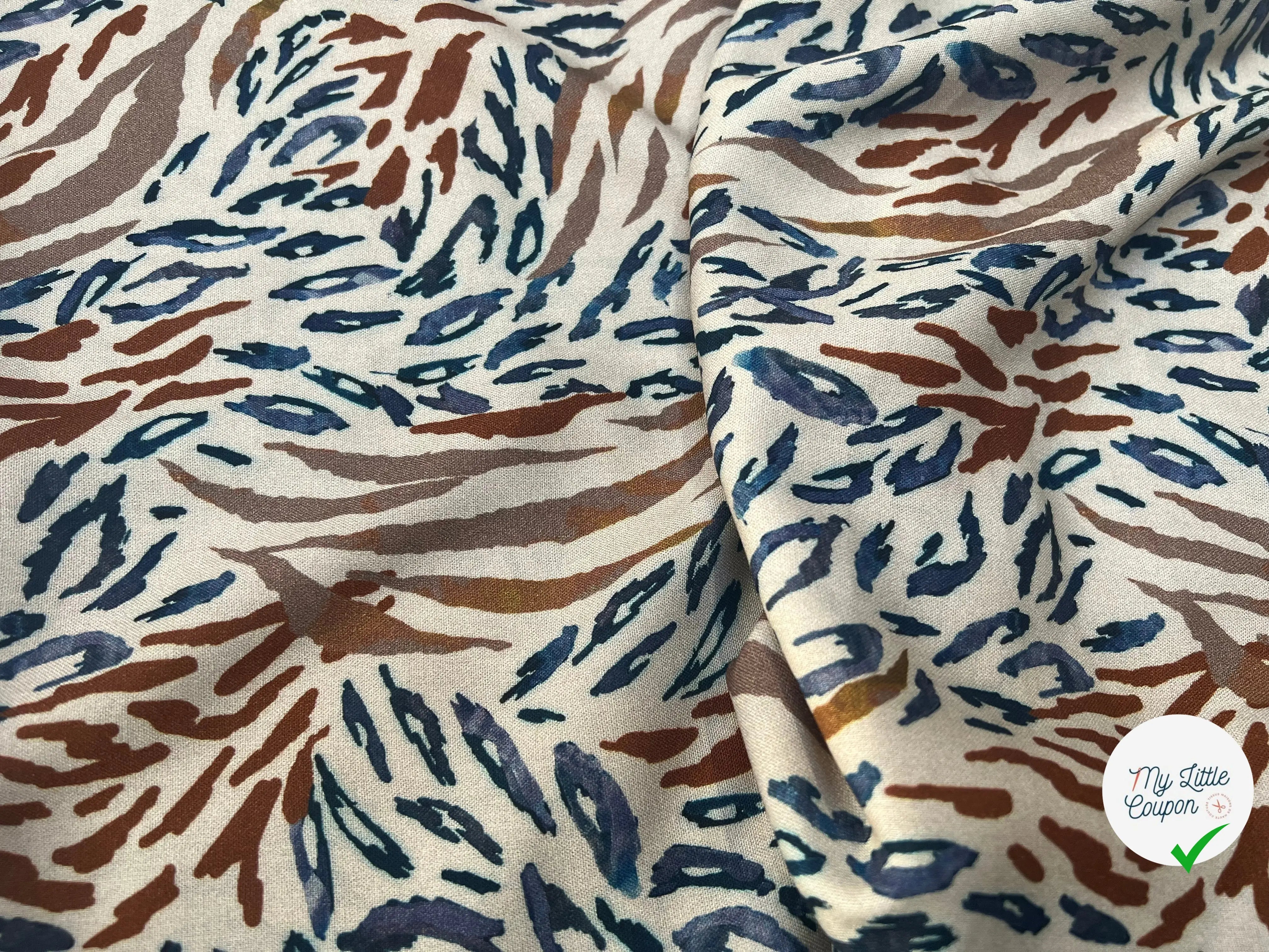VISCOSE BAGHEERA ECRU / MARRON - My Little Coupon