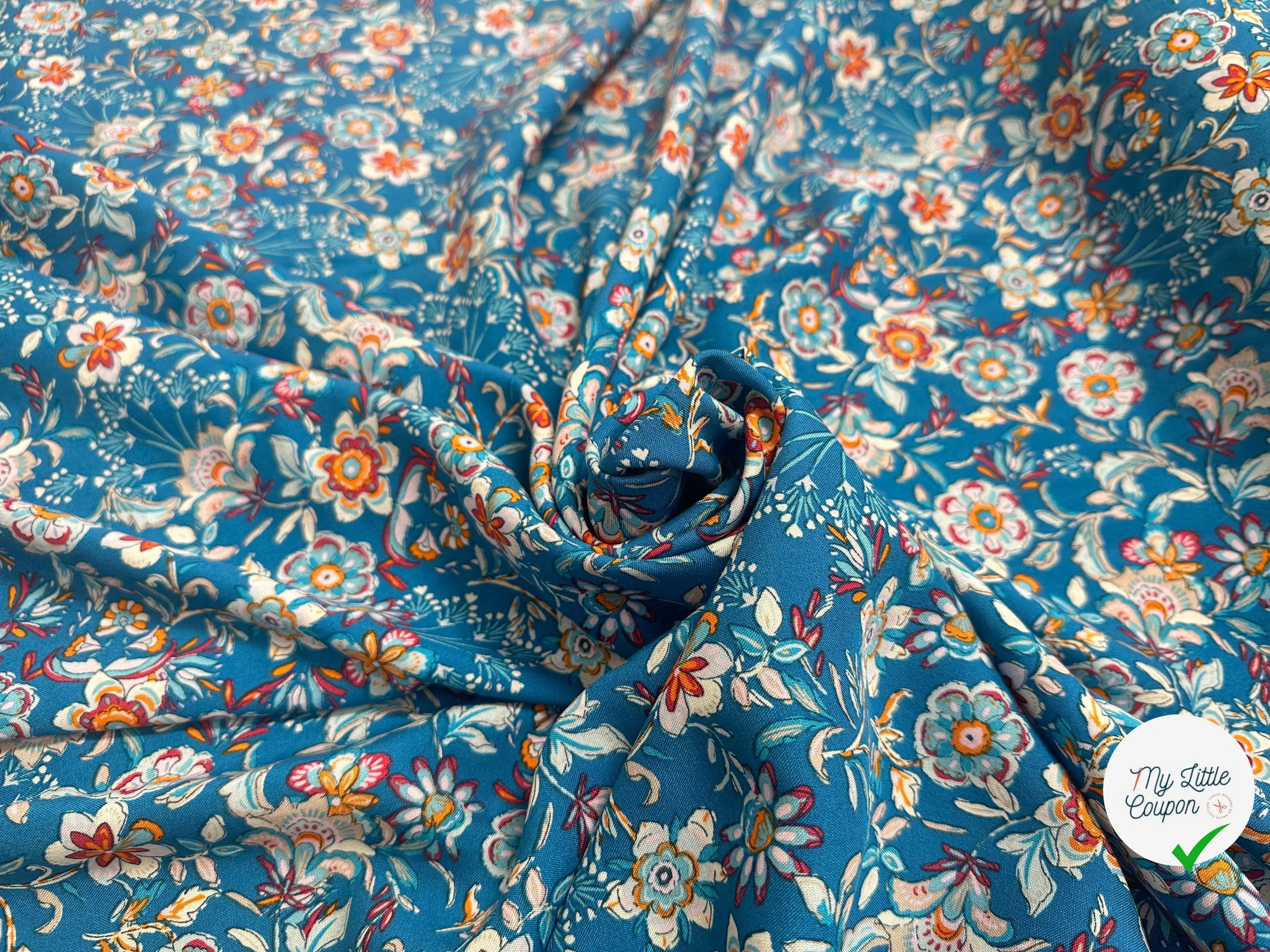 VISCOSE BINDI BLEU OEKO-TEX - My Little Coupon