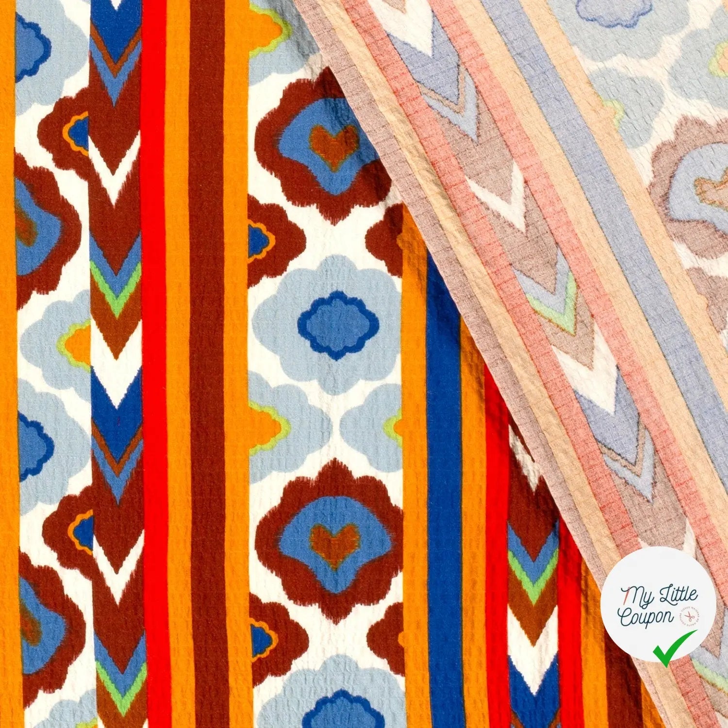 VISCOSE BUBBLE TISSU IMPRIMÉ ABSTRAIT BLANC - My Little Coupon