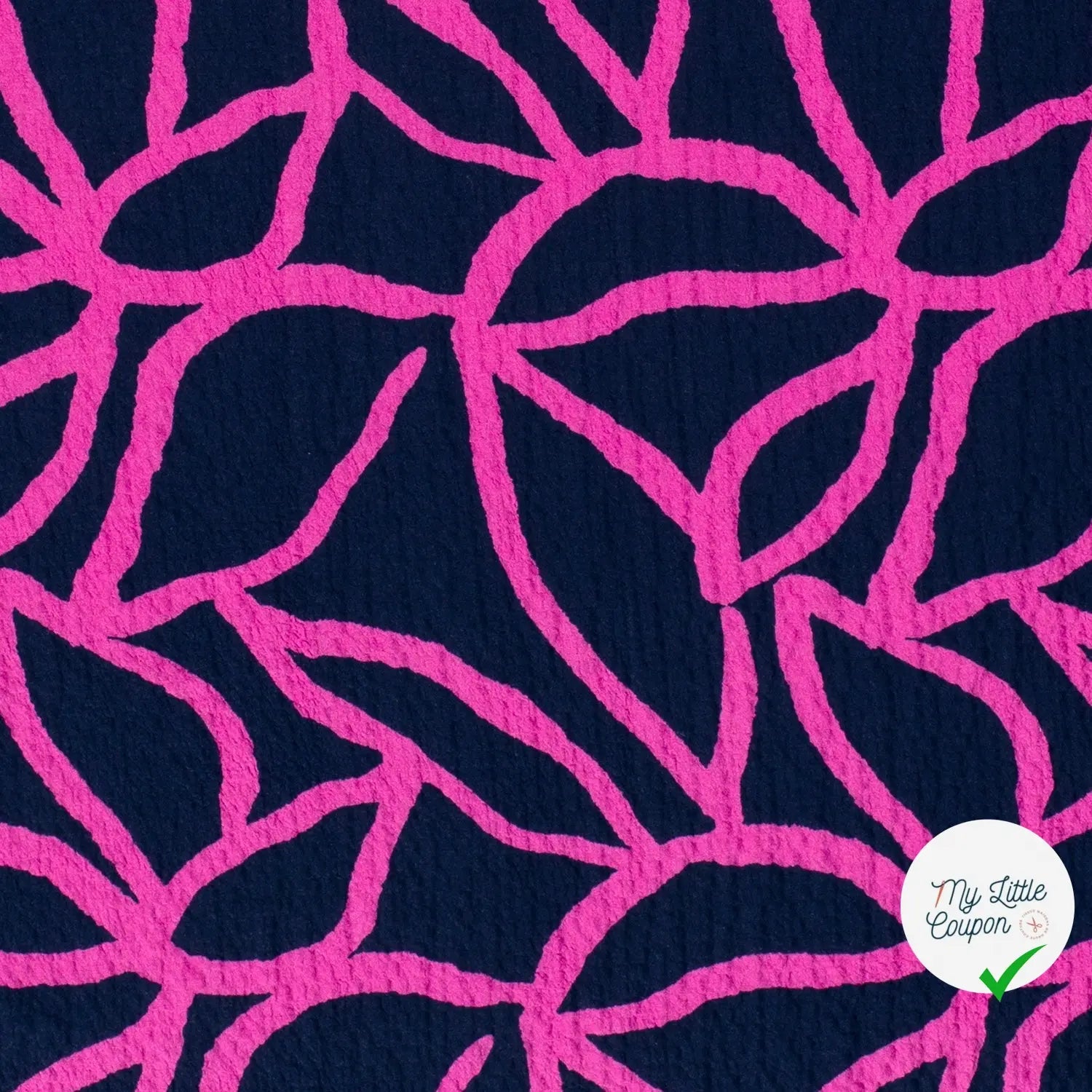 VISCOSE BUBBLE TISSU IMPRIMÉ ABSTRAIT BLEU MARINE - My Little Coupon