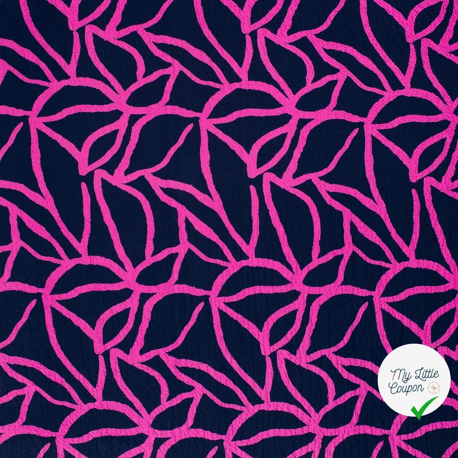 VISCOSE BUBBLE TISSU IMPRIMÉ ABSTRAIT BLEU MARINE - My Little Coupon
