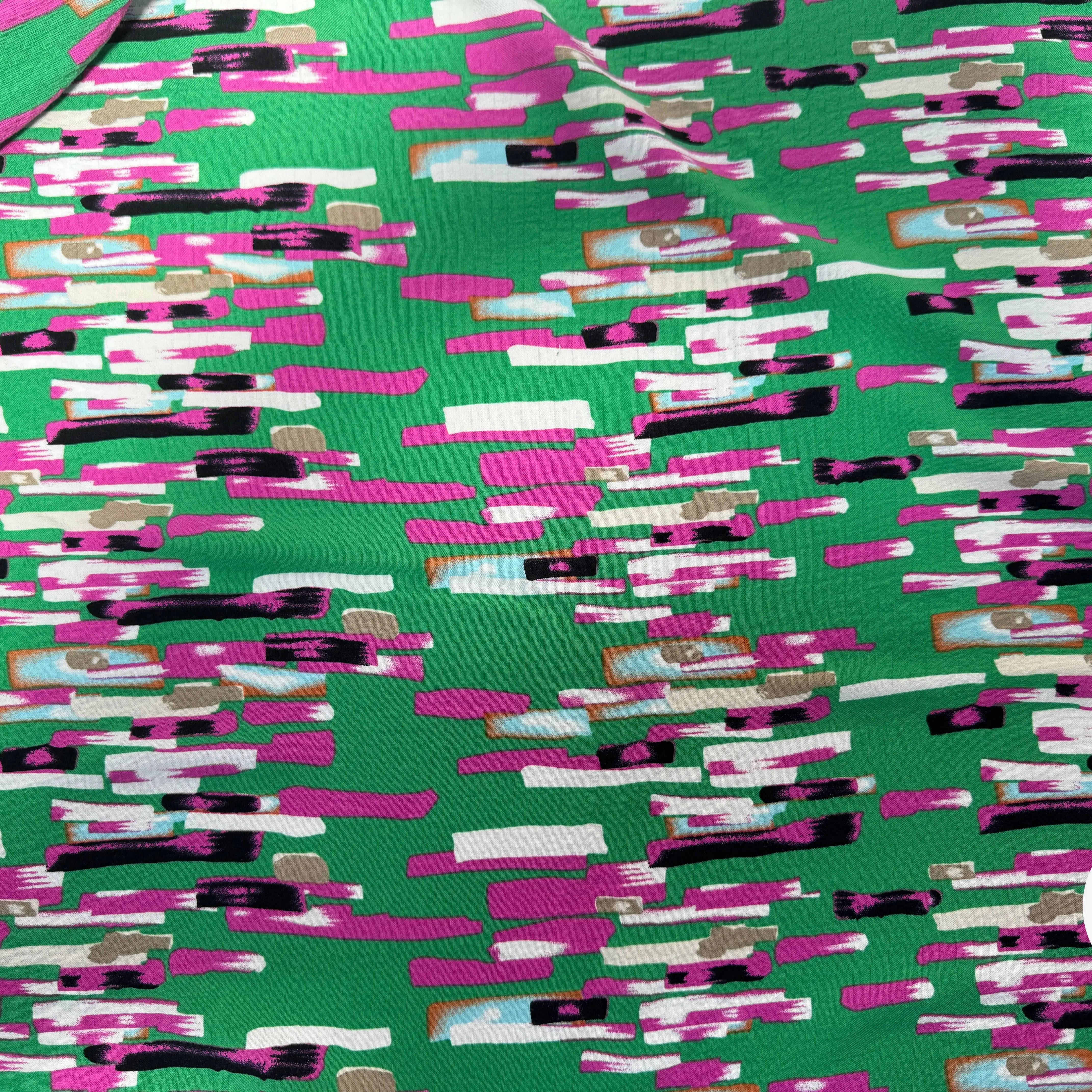 VISCOSE BUBBLE TISSU IMPRIMÉ ABSTRAIT VERT - My Little Coupon