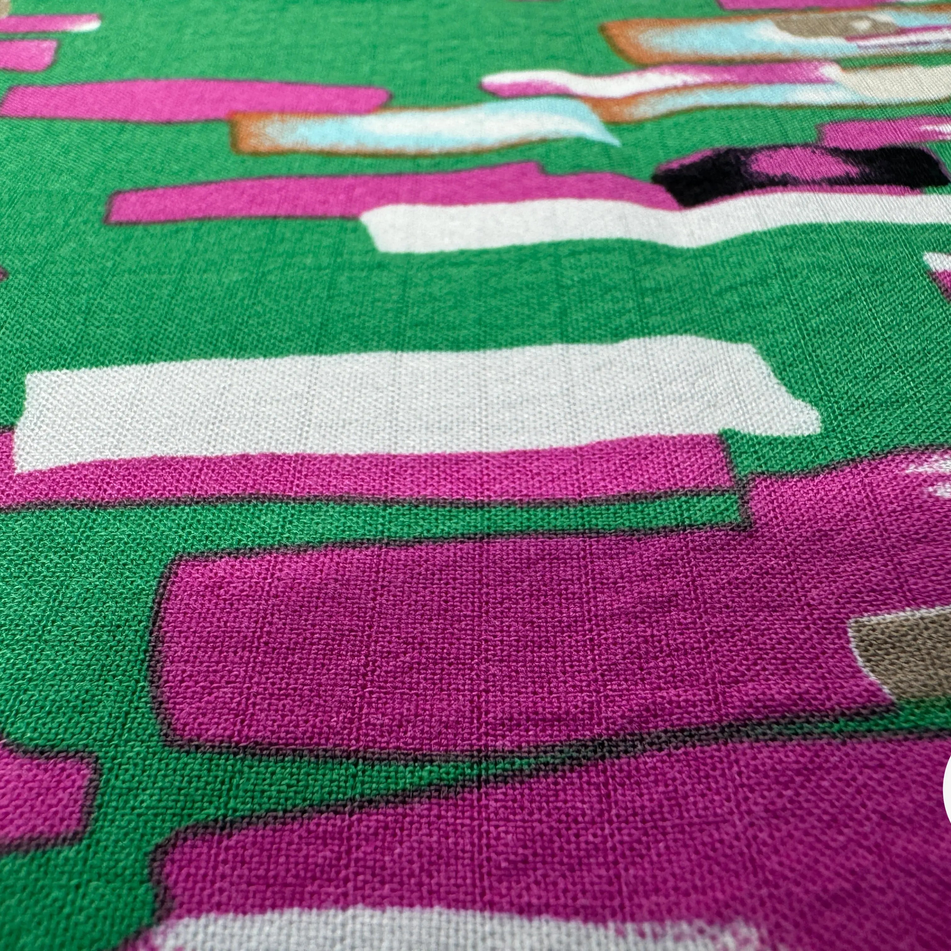 VISCOSE BUBBLE TISSU IMPRIMÉ ABSTRAIT VERT - My Little Coupon