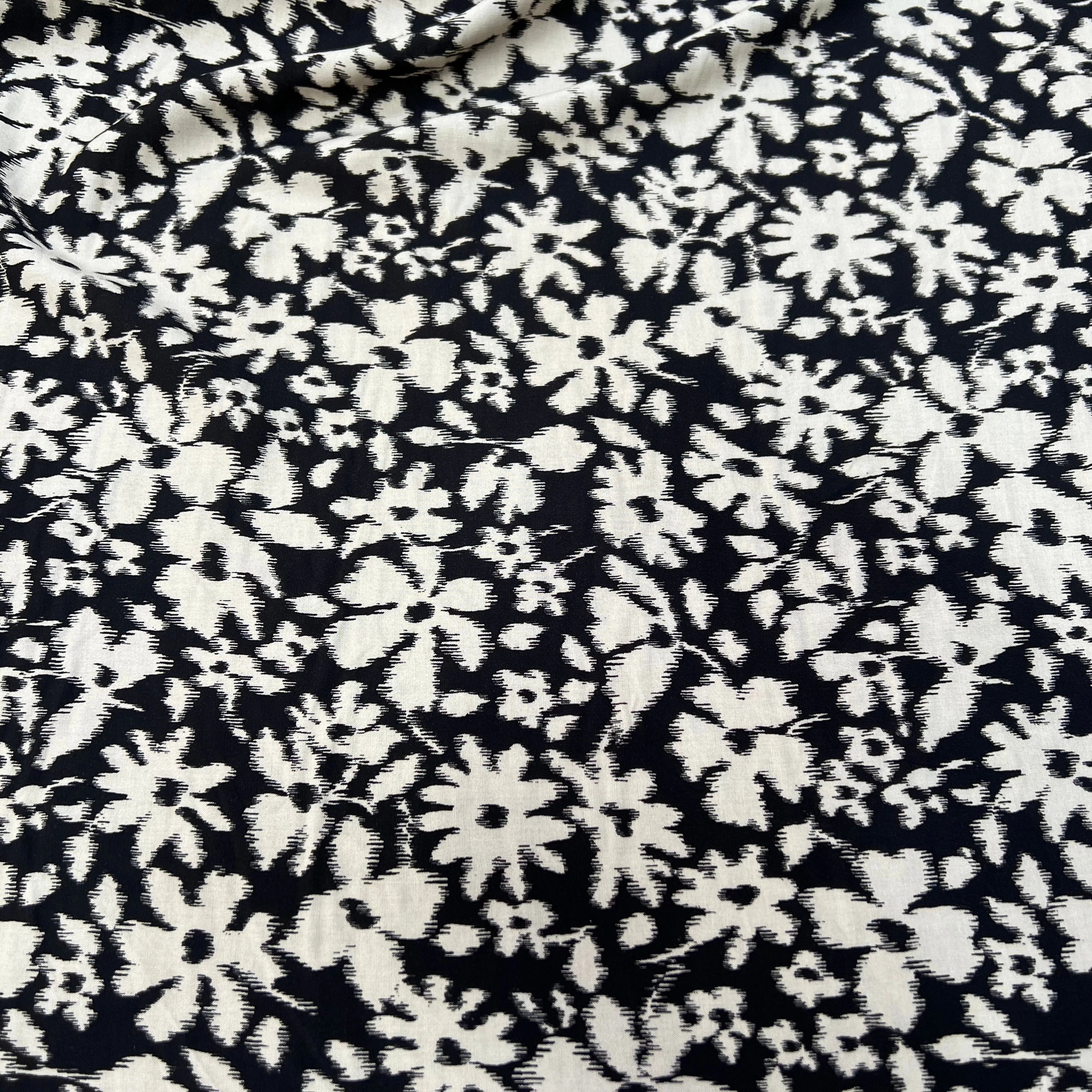 VISCOSE COROLLE NOIR ET BLANC 140 CM - My Little Coupon