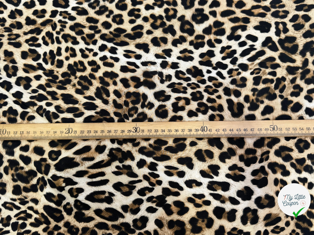 VISCOSE DOUCE LÉOPARDO FLUIDE MARRON BEIGE ET NOIR - My Little Coupon