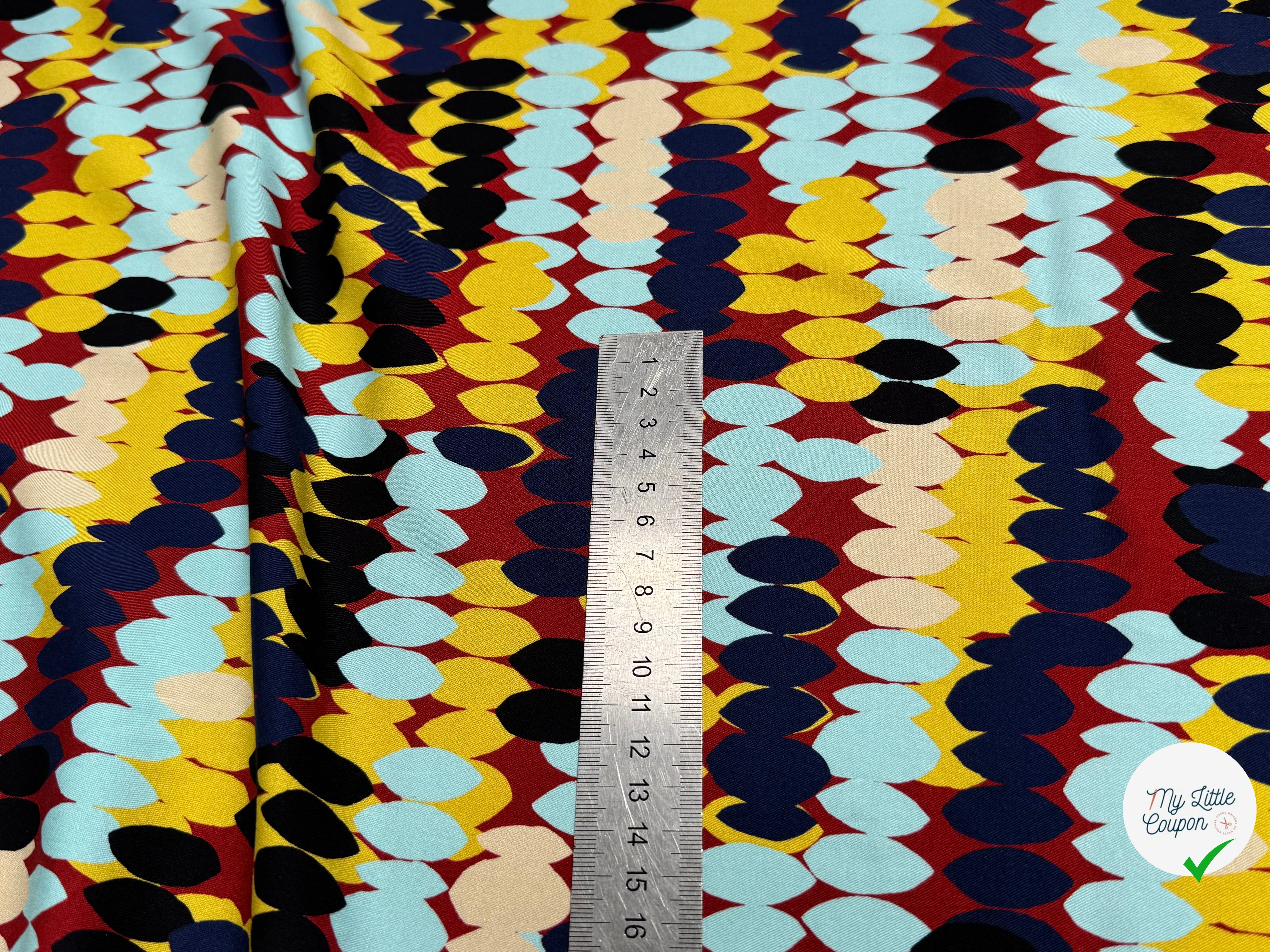 VISCOSE ÉLASTHANNE IMPRIMÉ ANIS PUNGI TOPO ENRANG ANIS - My Little Coupon