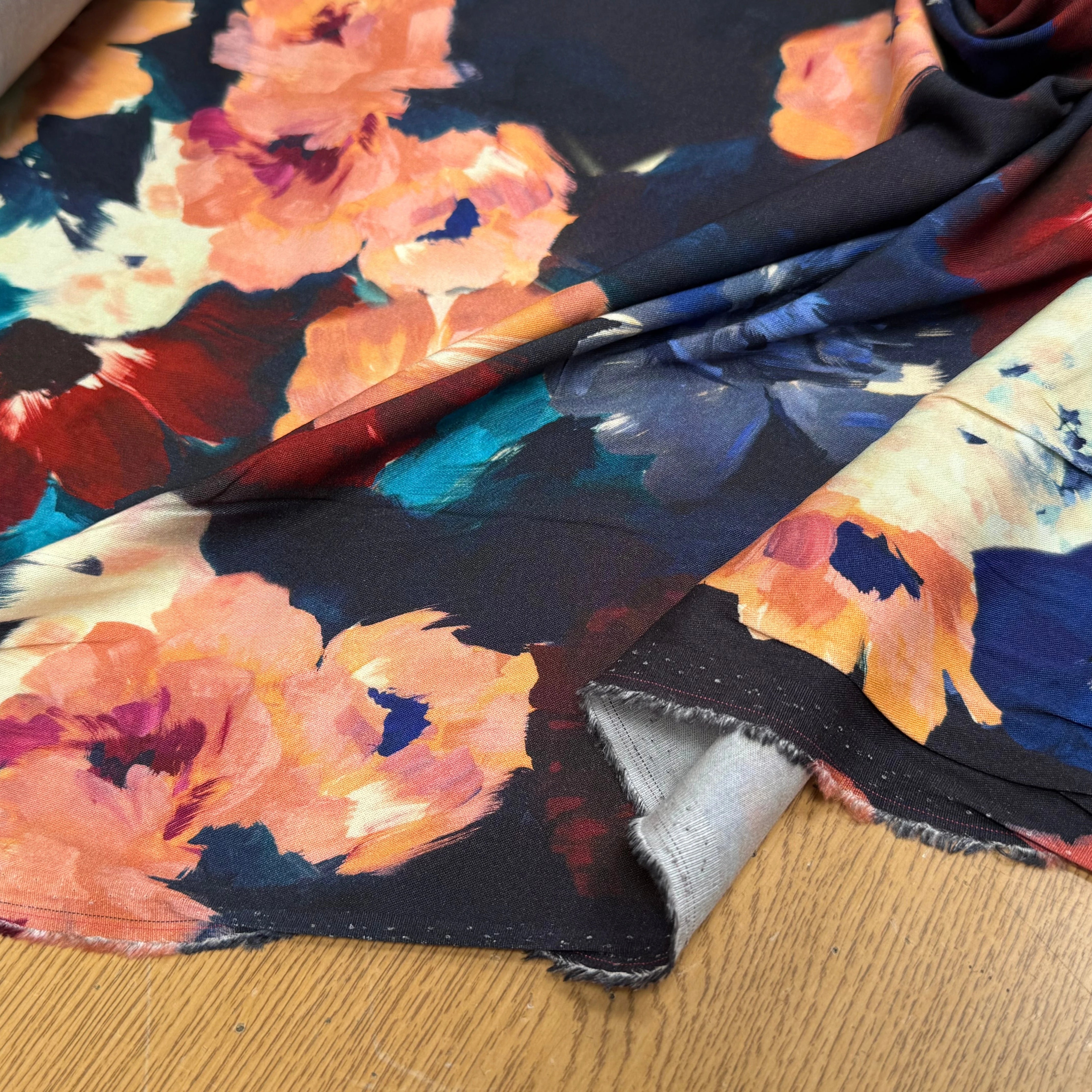 VISCOSE ÉLASTHANNE IMPRIMÉ FLEURS D'HIVER PUNGI TOPO FLEURSDHIVER - My Little Coupon