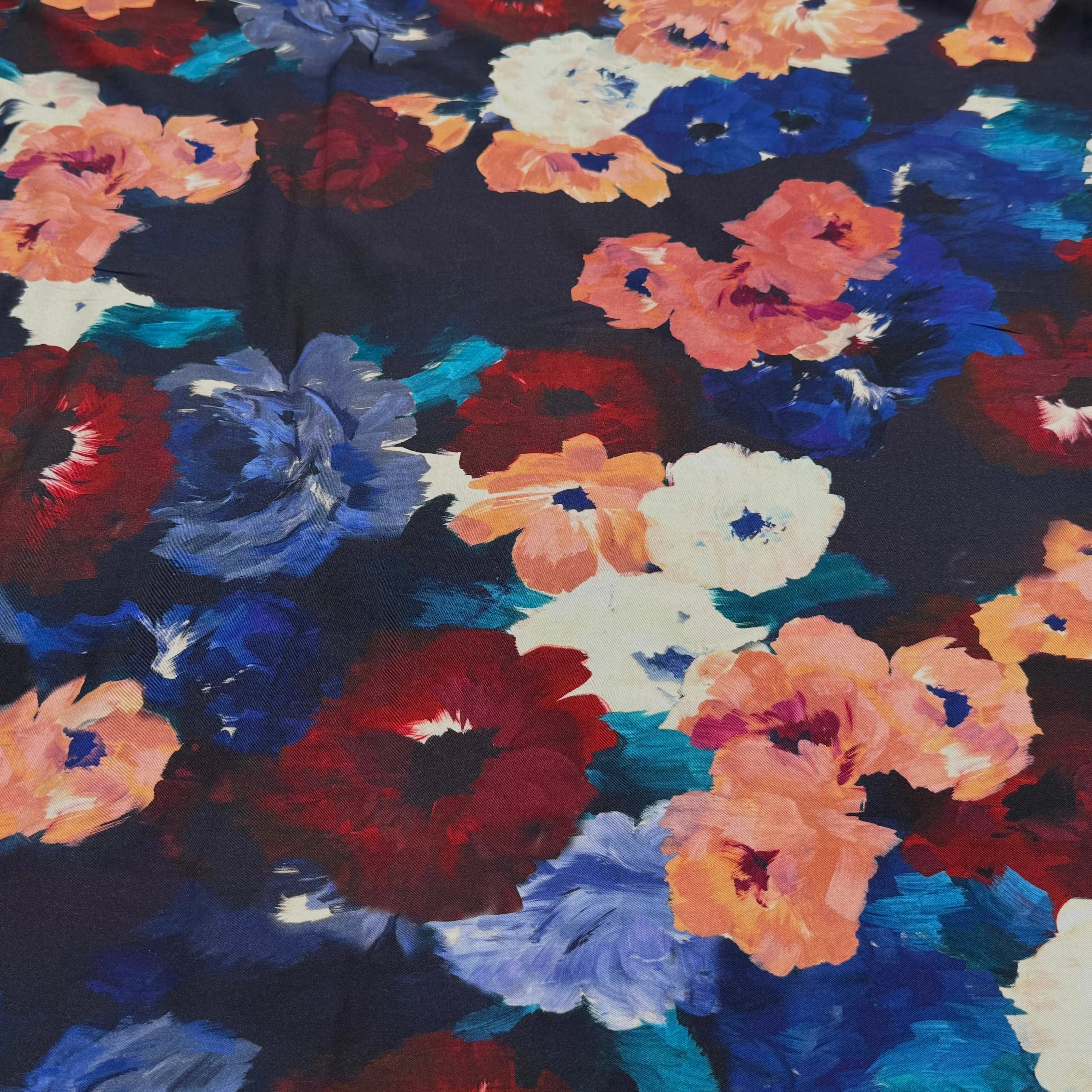 VISCOSE ÉLASTHANNE IMPRIMÉ FLEURS D'HIVER PUNGI TOPO FLEURSDHIVER - My Little Coupon