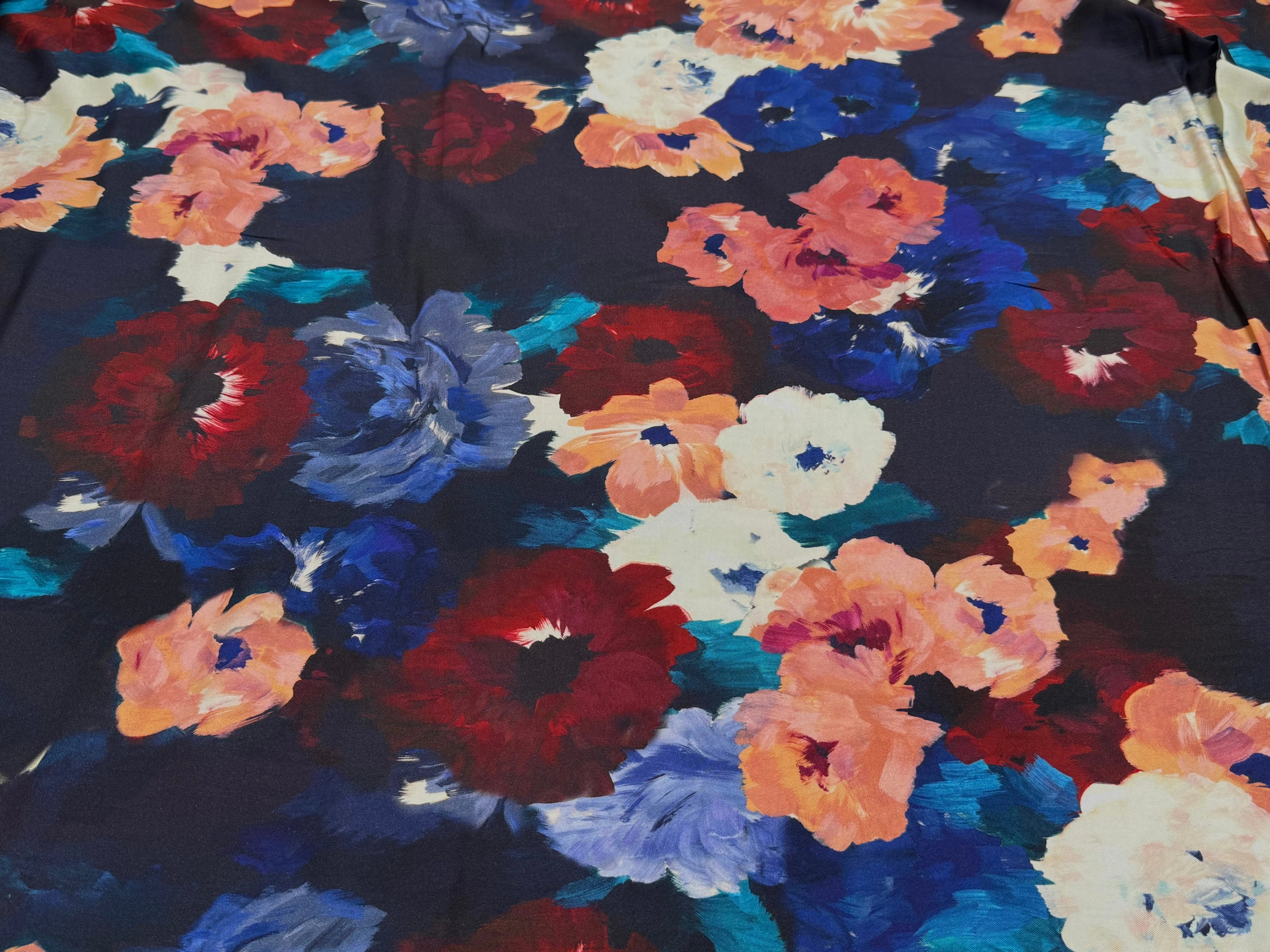 VISCOSE ÉLASTHANNE IMPRIMÉ FLEURS D'HIVER PUNGI TOPO FLEURSDHIVER - My Little Coupon