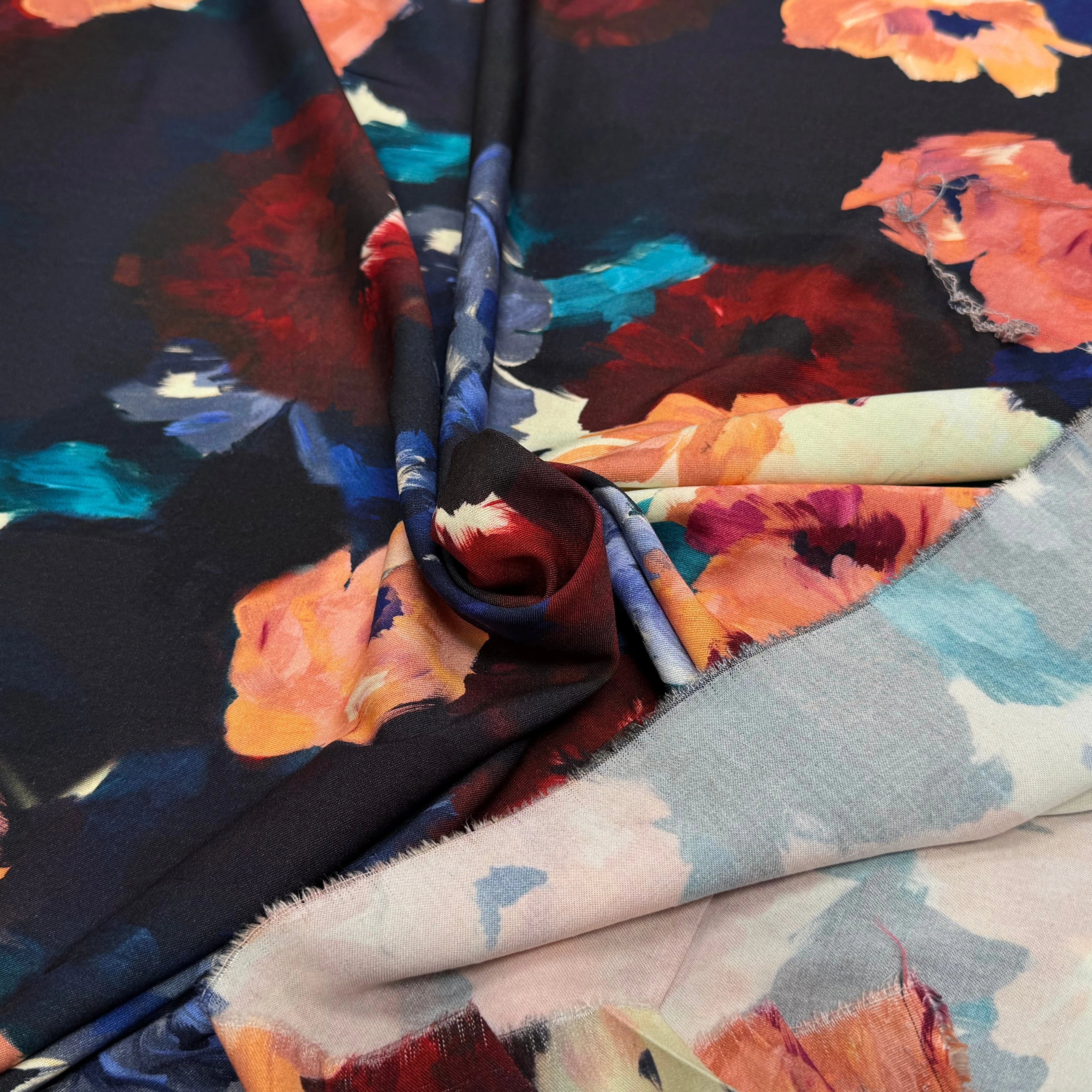 VISCOSE ÉLASTHANNE IMPRIMÉ FLEURS D'HIVER PUNGI TOPO FLEURSDHIVER - My Little Coupon