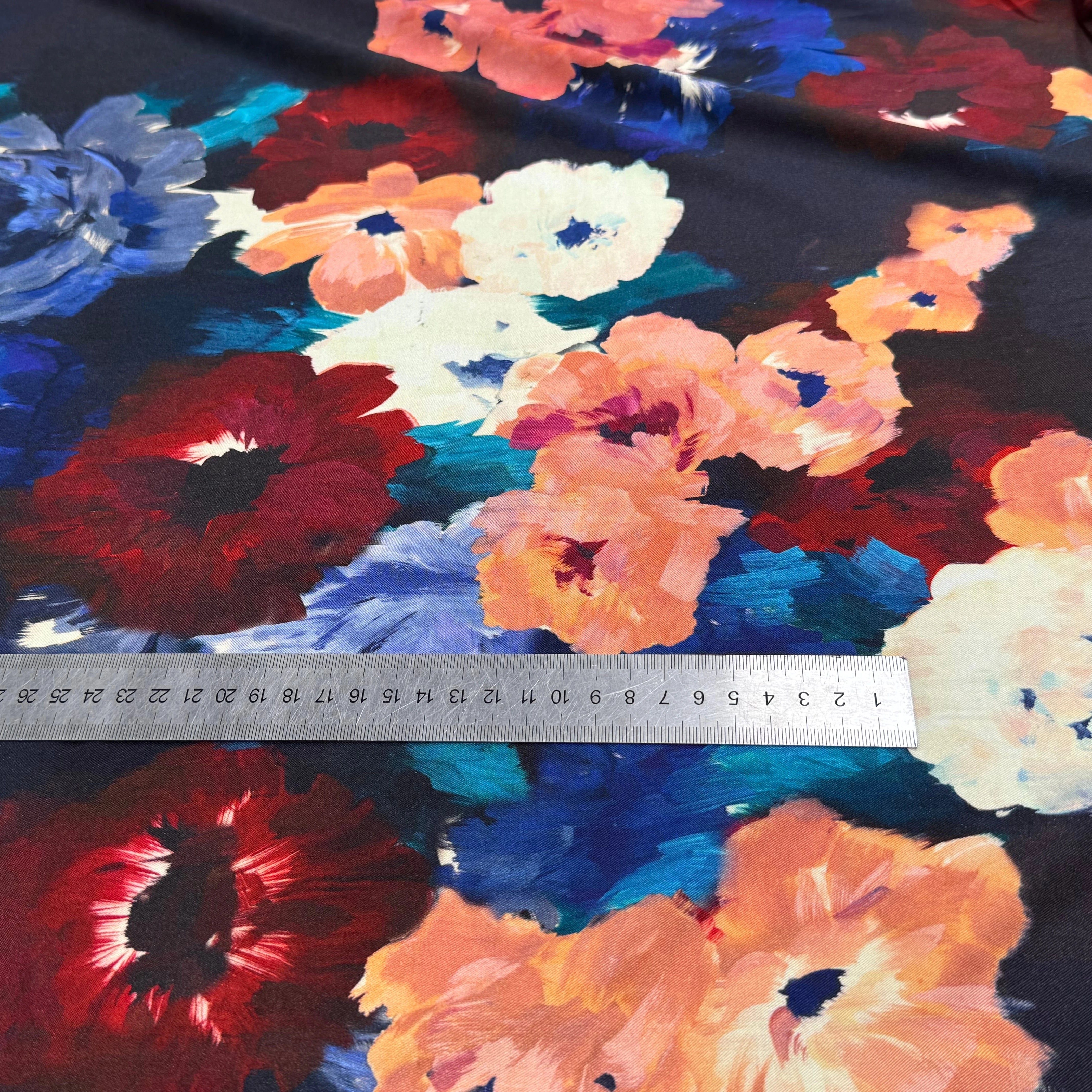 VISCOSE ÉLASTHANNE IMPRIMÉ FLEURS D'HIVER PUNGI TOPO FLEURSDHIVER - My Little Coupon