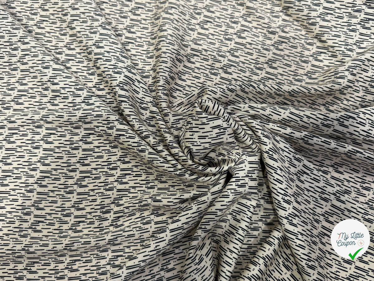 VISCOSE ÉLASTHANNE IMPRIMÉ GRAPHIQUE À TRAITS - My Little Coupon
