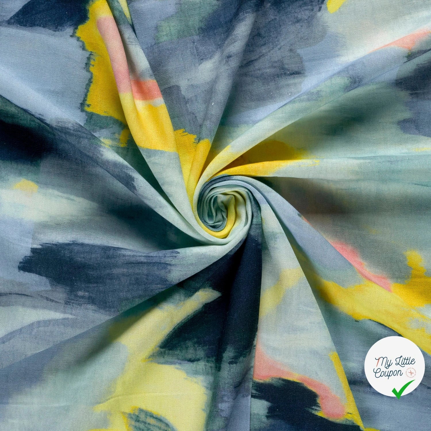VISCOSE ET LIN ABSTRAIT BLEU CLAIR - My Little Coupon