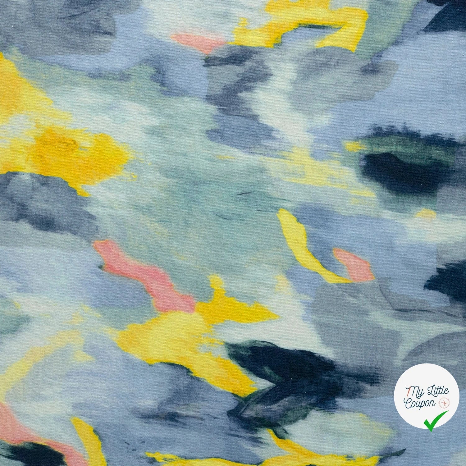 VISCOSE ET LIN ABSTRAIT BLEU CLAIR - My Little Coupon
