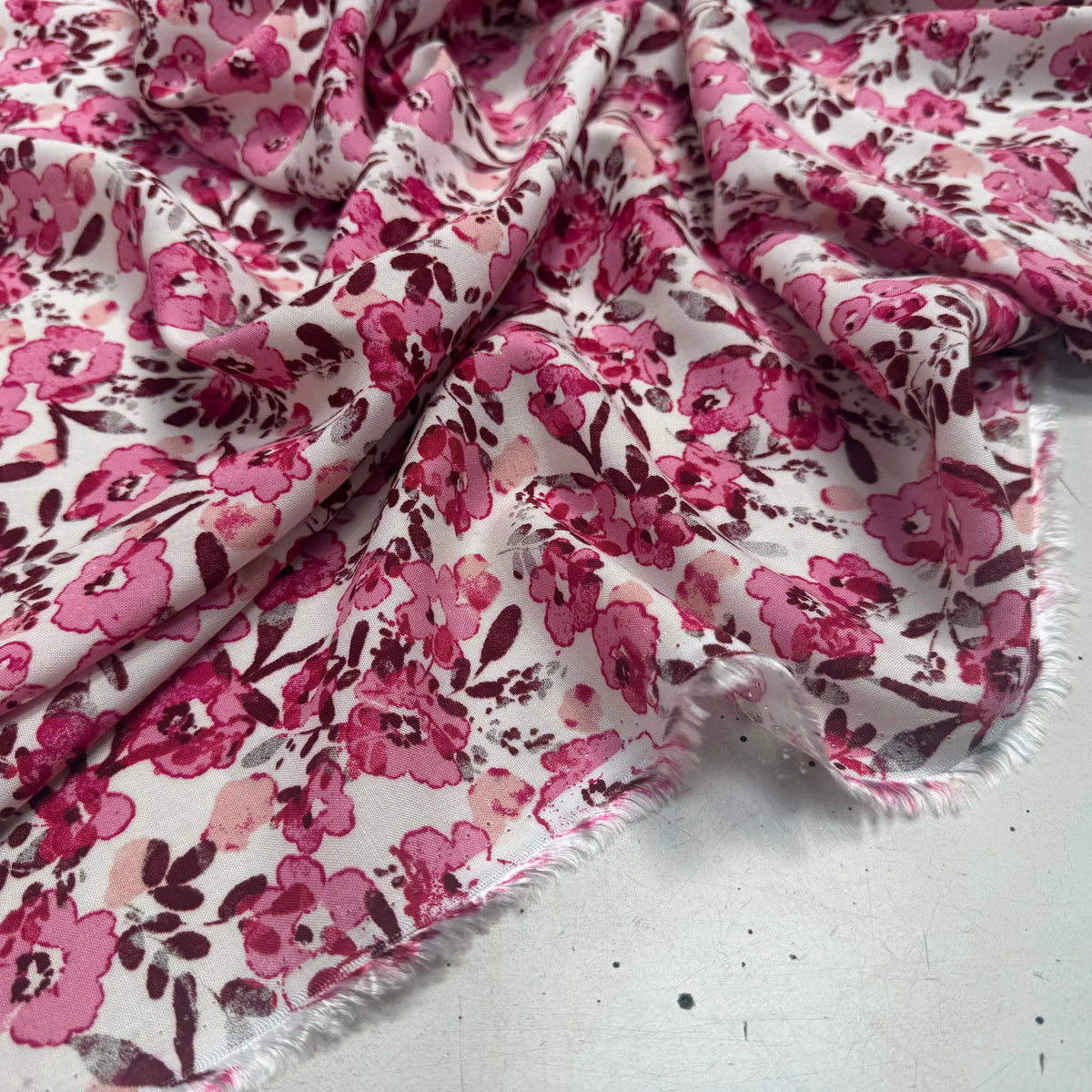 VISCOSE FLEURETTES ROSE 140 CM - My Little Coupon