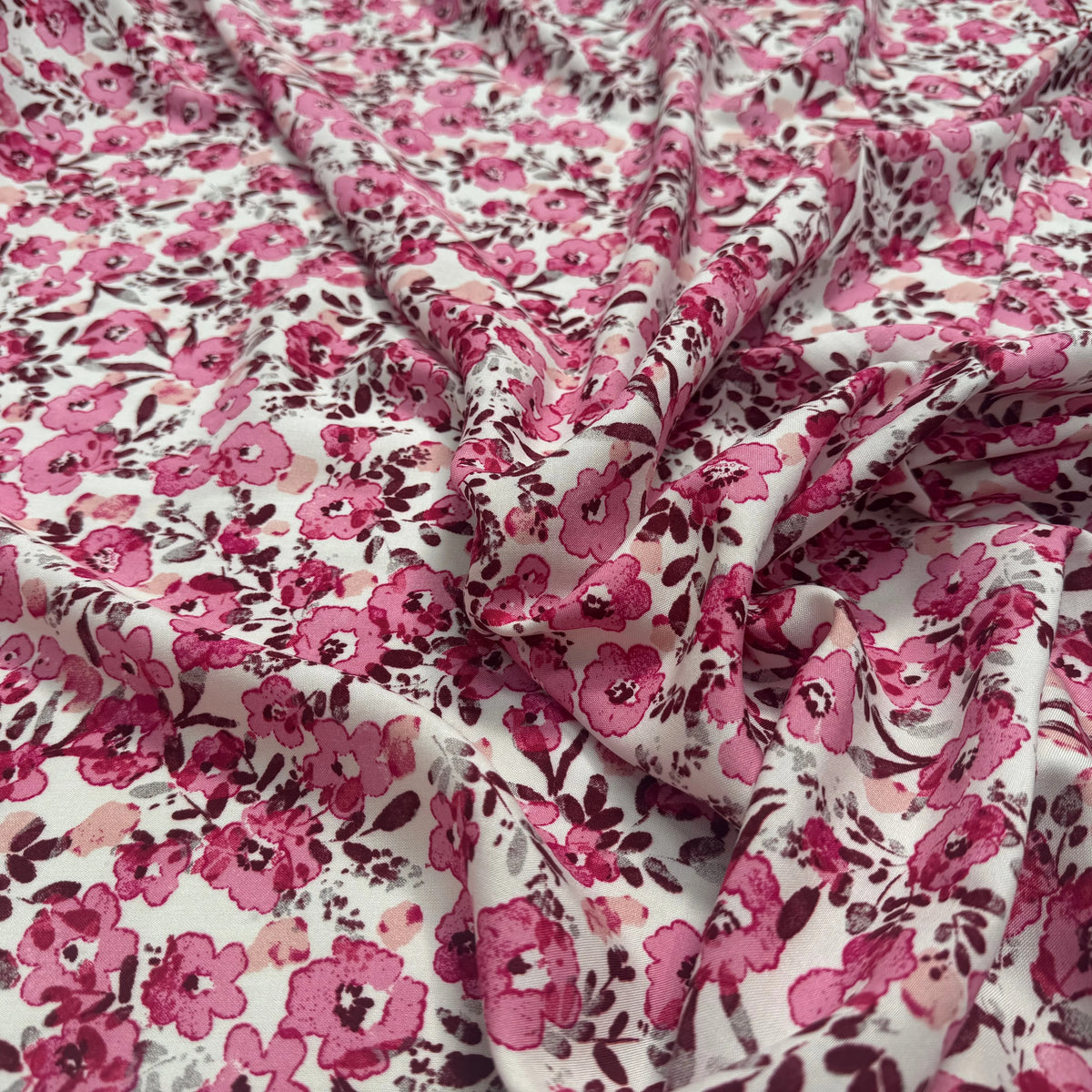 VISCOSE FLEURETTES ROSE 140 CM - My Little Coupon