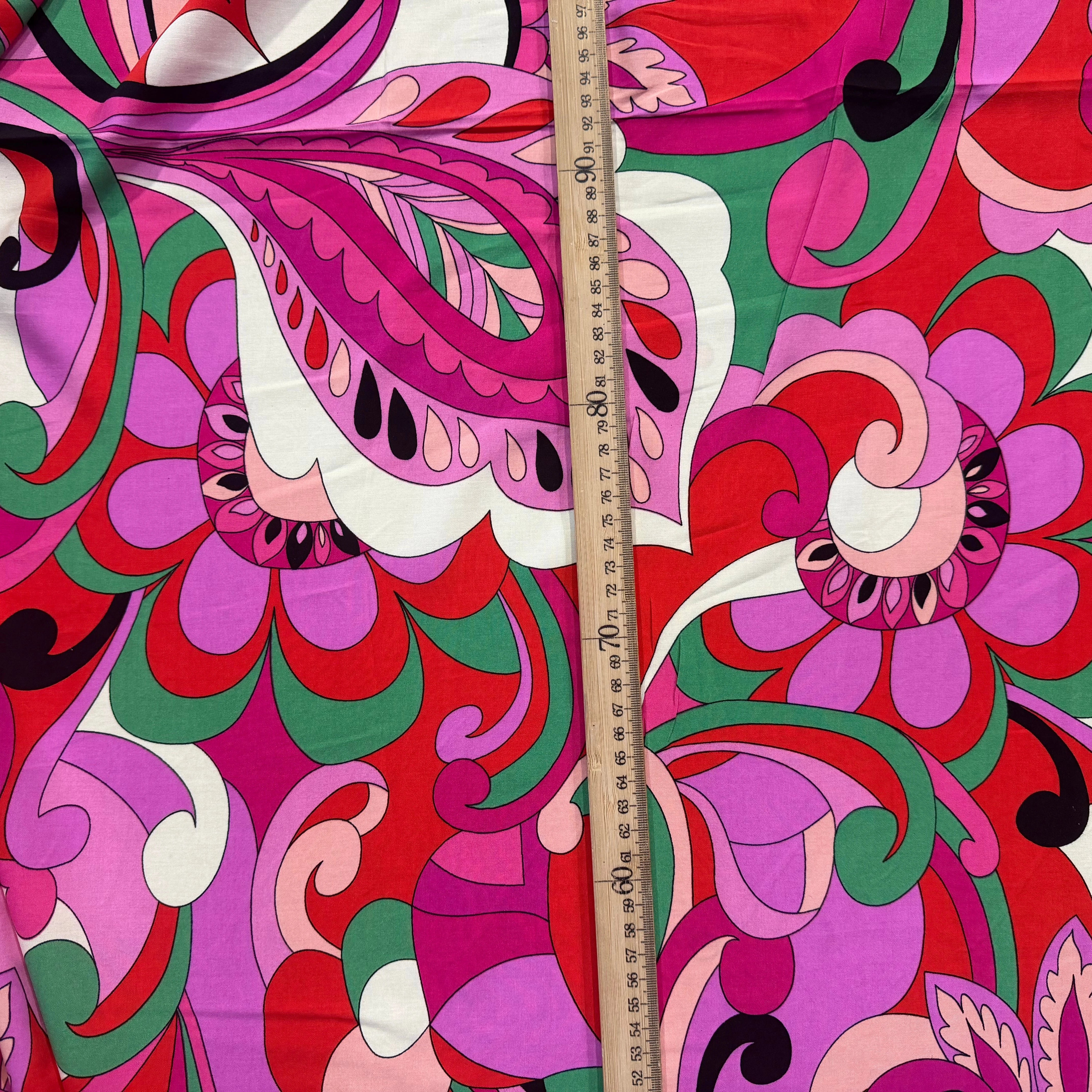 VISCOSE FLEURS RÉTRO VERT - My Little Coupon