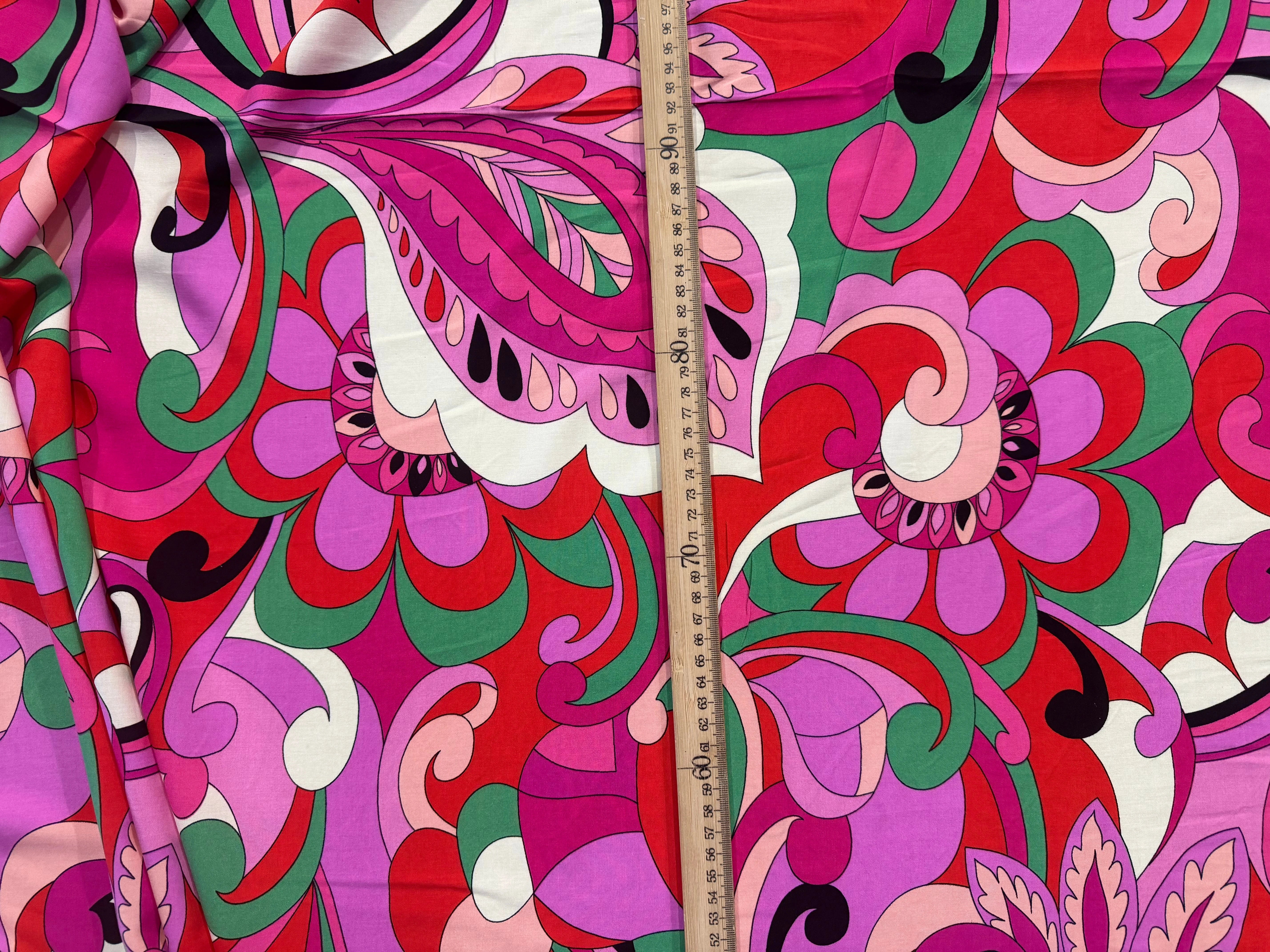 VISCOSE FLEURS RÉTRO VERT - My Little Coupon