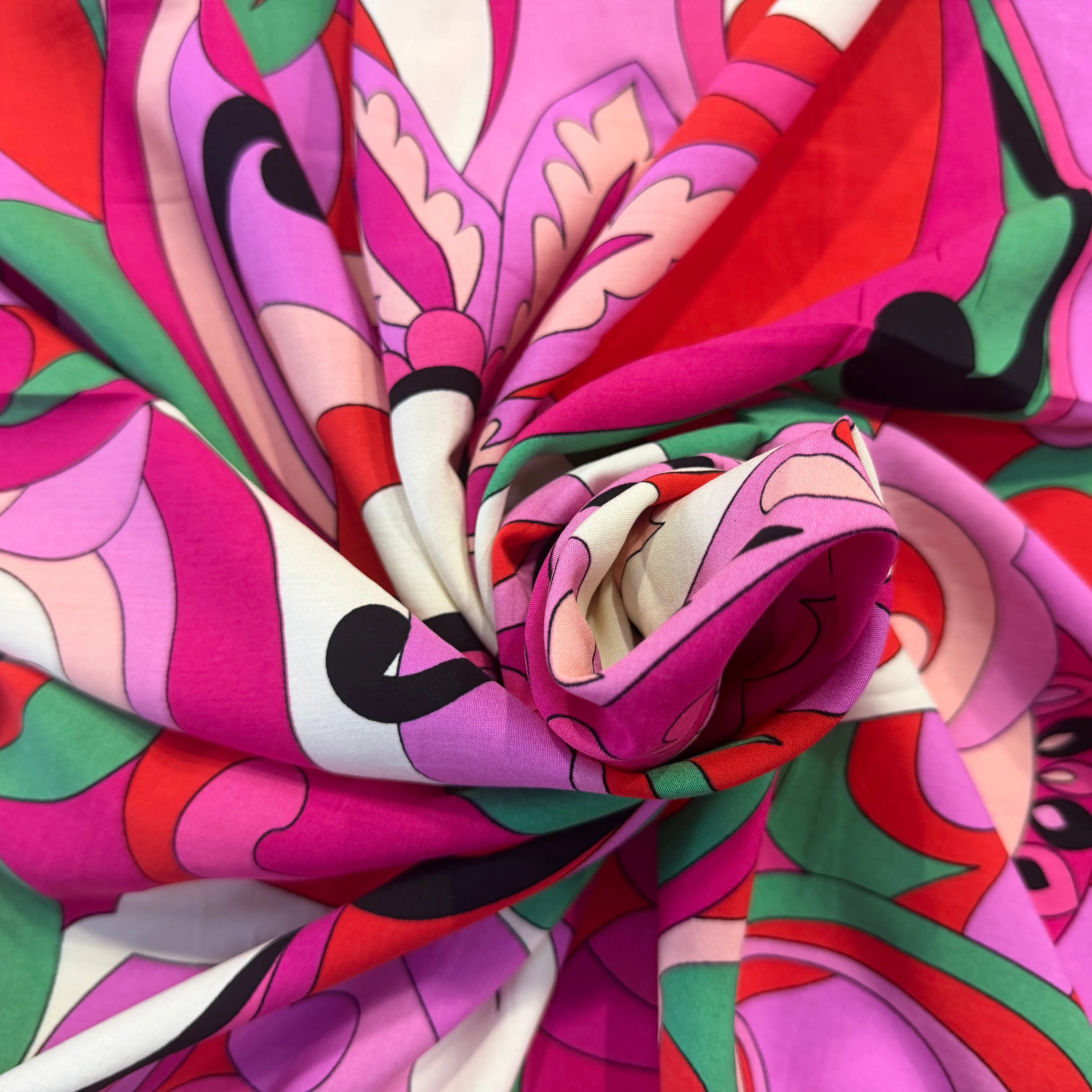 VISCOSE FLEURS RÉTRO VERT - My Little Coupon