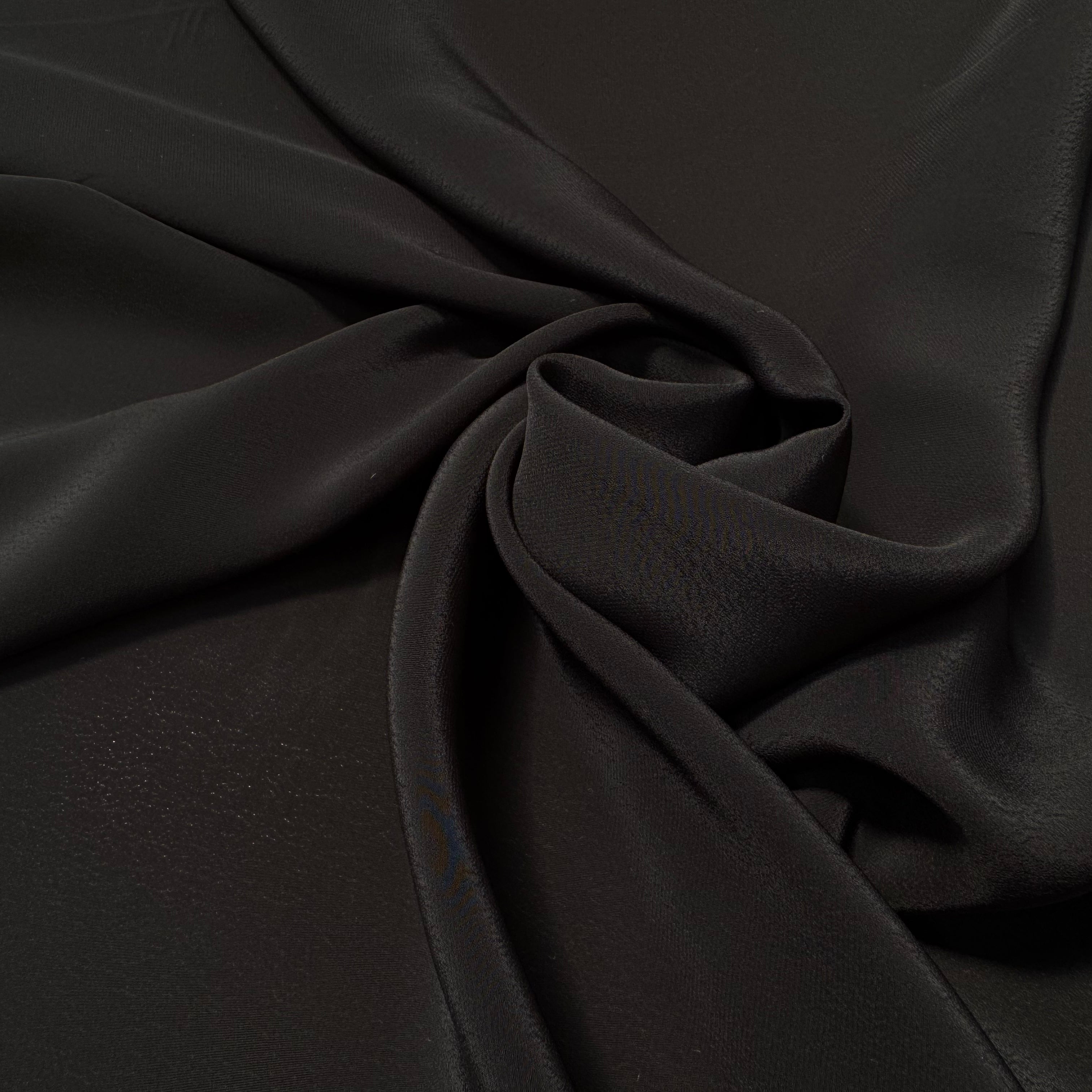 VISCOSE FLUIDE NOIRE UNIE EFFET SATINÉ - My Little Coupon