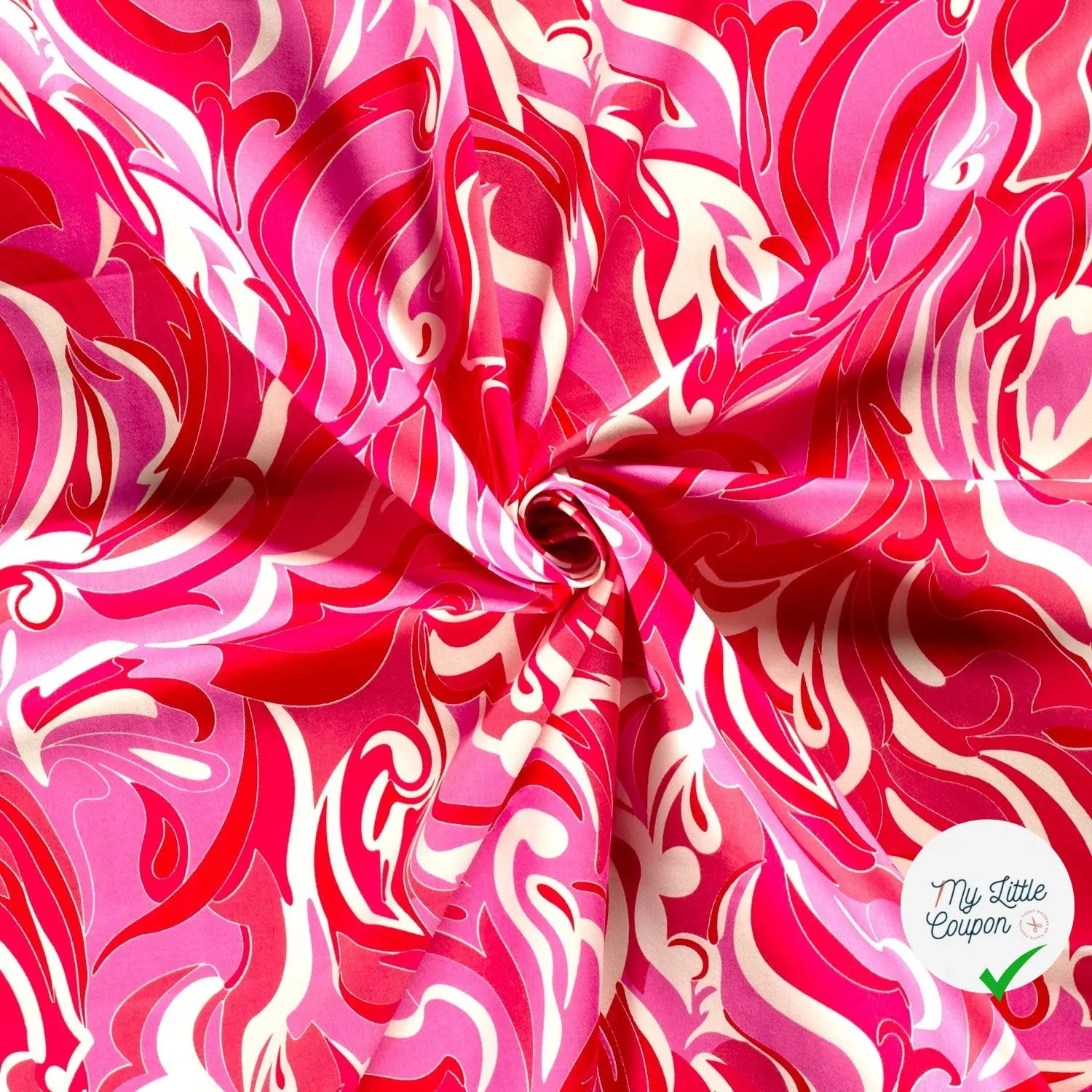 VISCOSE FLUIDE ORANGE & ROSE FEUILLAGES - My Little Coupon