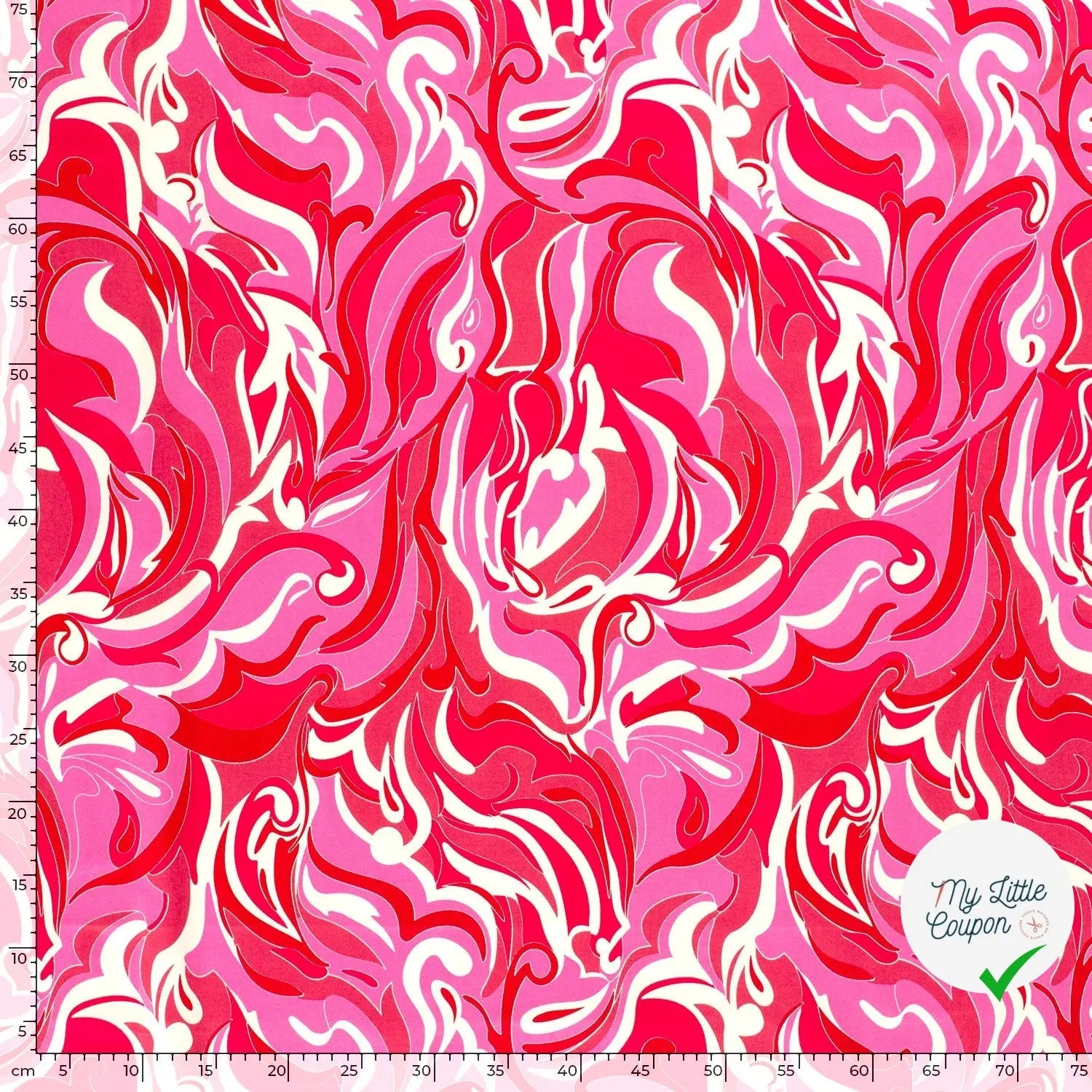 VISCOSE FLUIDE ORANGE & ROSE FEUILLAGES - My Little Coupon